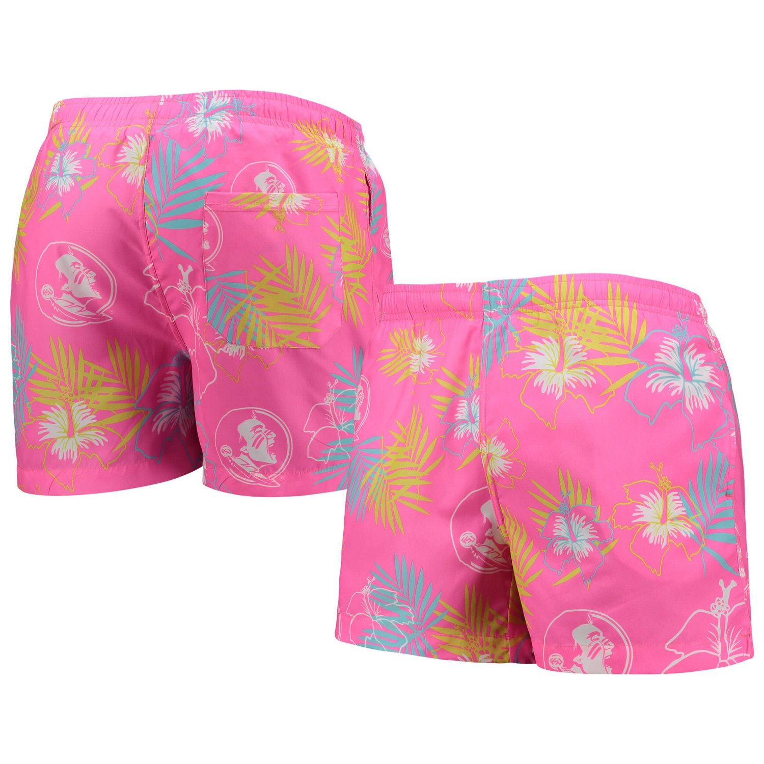 FOCO Florida State Seminoles Neon Floral Swim Trunks