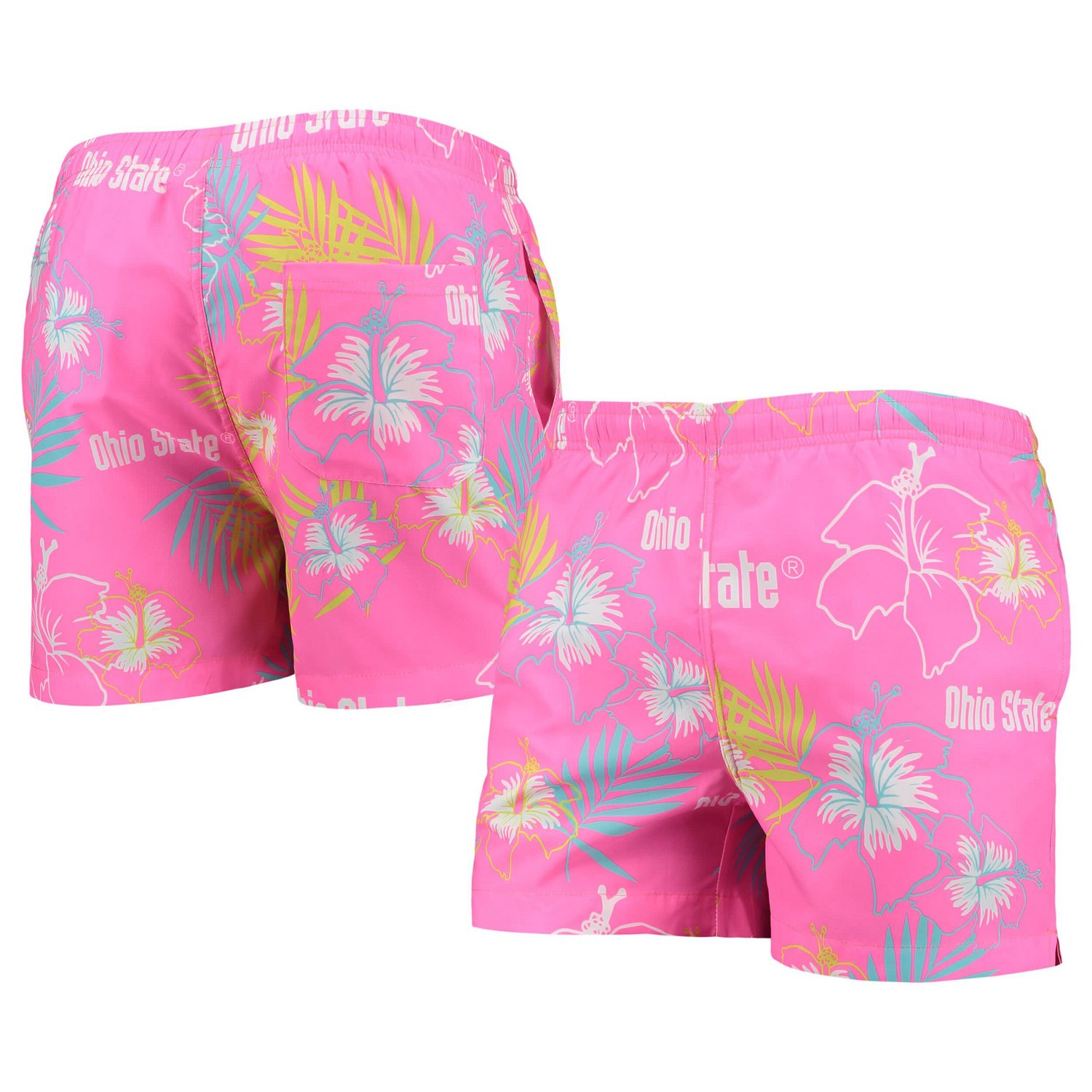 FOCO Ohio State Buckeyes Neon Floral Swim Trunks