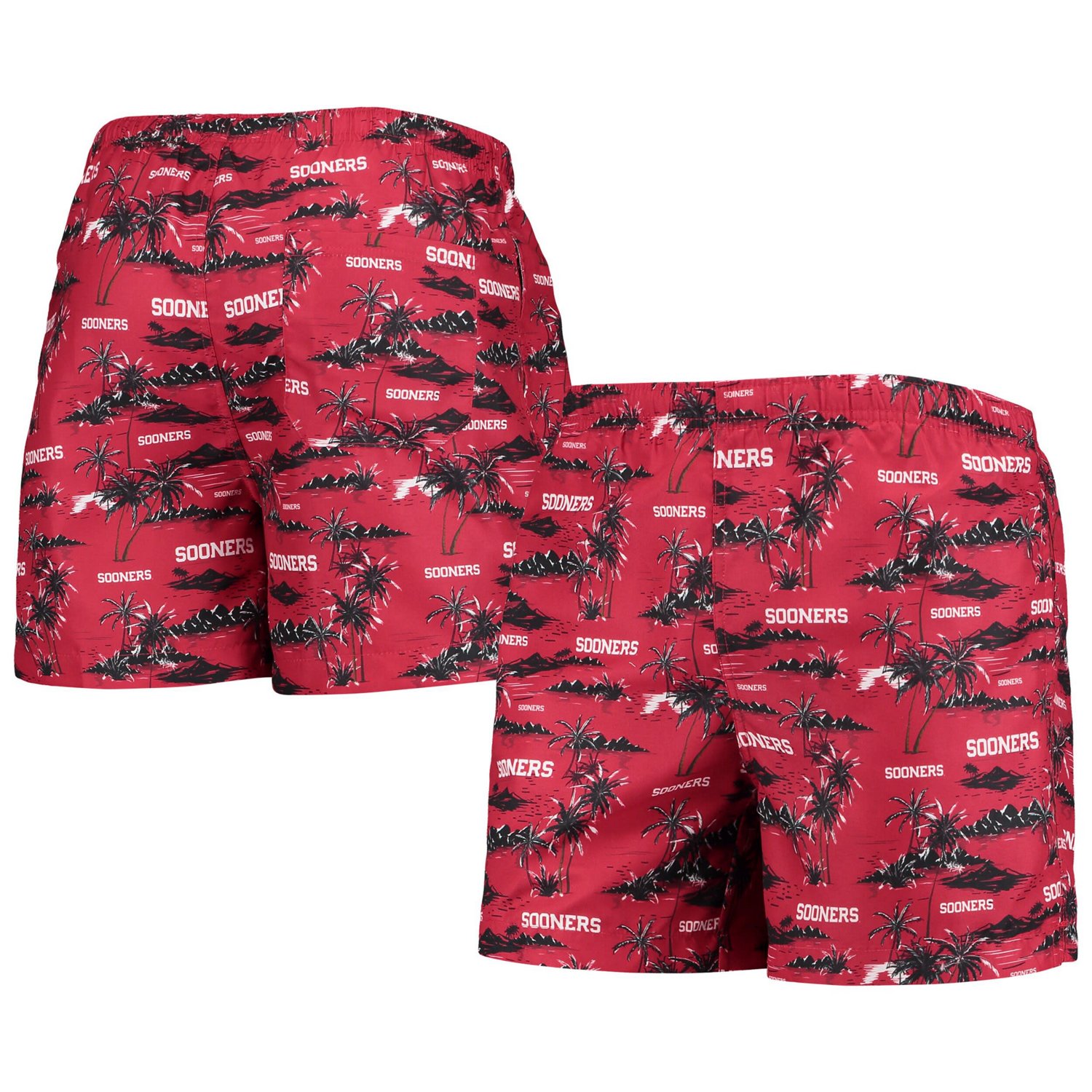 FOCO Oklahoma Sooners Island Palm Swim Trunks