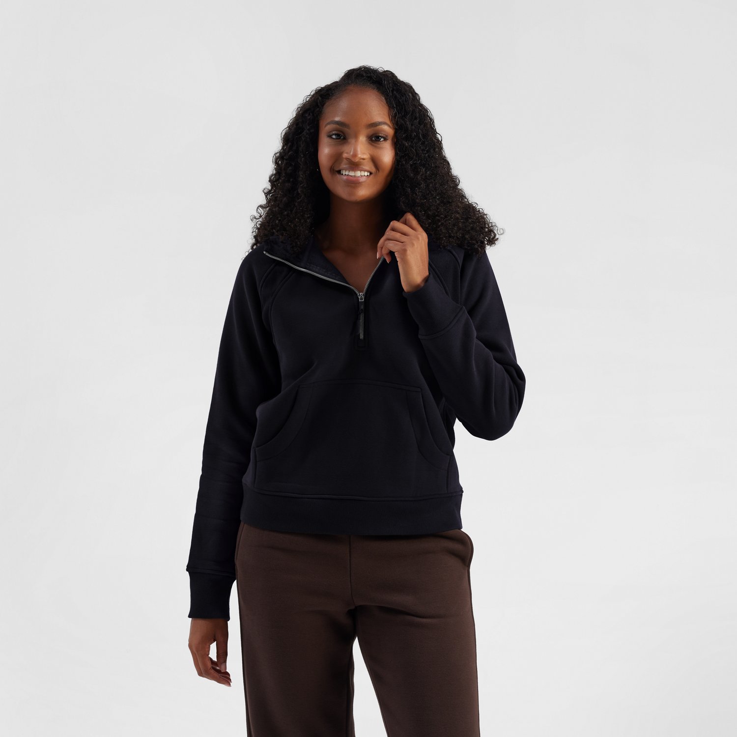 Freely Women's Hilary Mixed Rib Cozy 1/2-Zip Hoodie