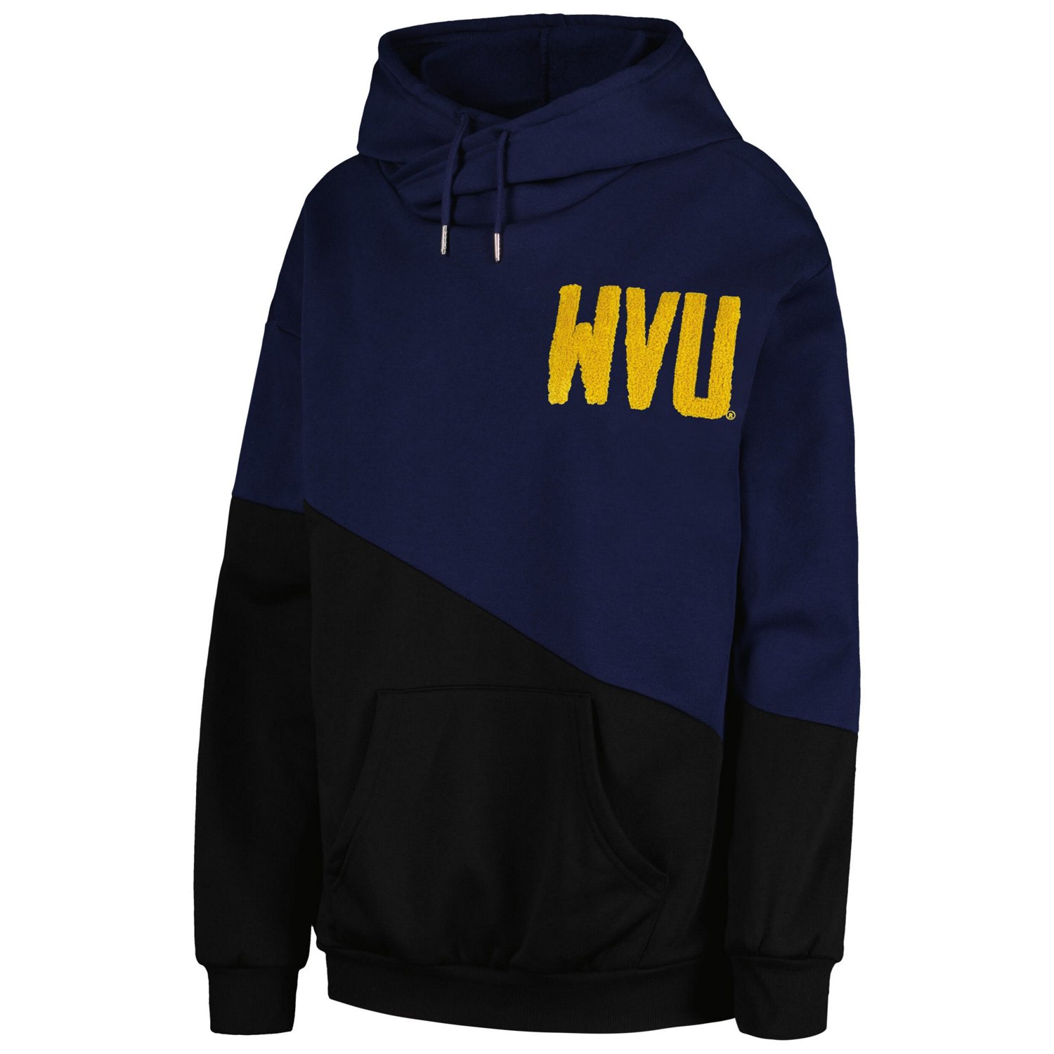 Gameday Couture /Black West Virginia Mountaineers Matchmaker Diagonal Cowl Pullover Hoodie - view number 2