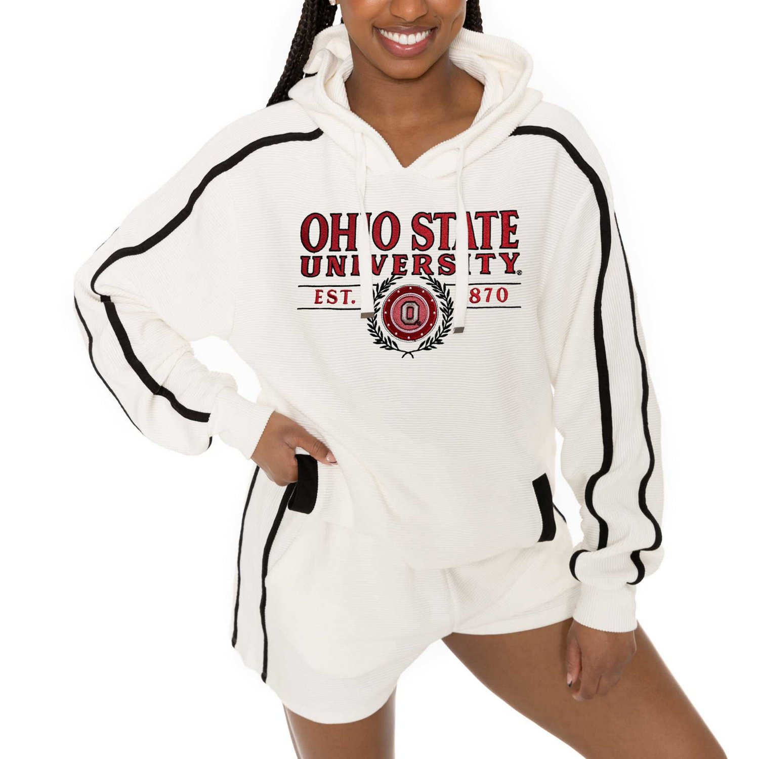Gameday Couture Ohio State Buckeyes Down Set Go Pullover Hoodie and Shorts Set                                                   - view number 3