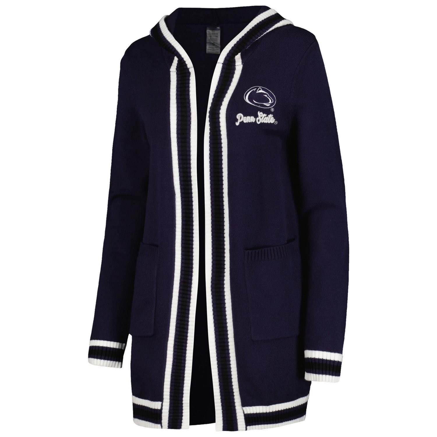 Gameday Couture Penn State Nittany Lions One More Round Tri-Blend Striped Hooded Cardigan Sweater - view number 2