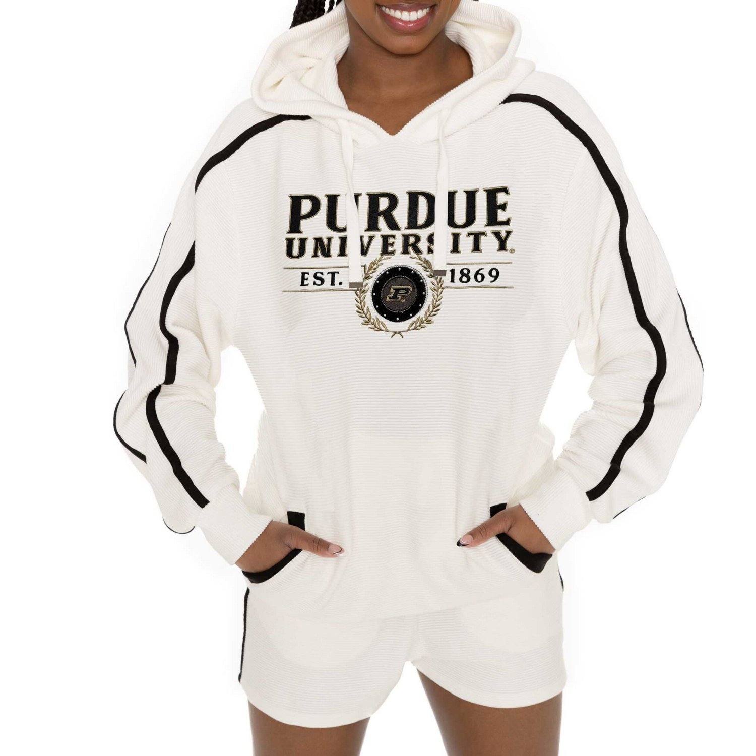 Gameday Couture Purdue Boilermakers Down Set Go Pullover Hoodie and Shorts Set                                                   - view number 2