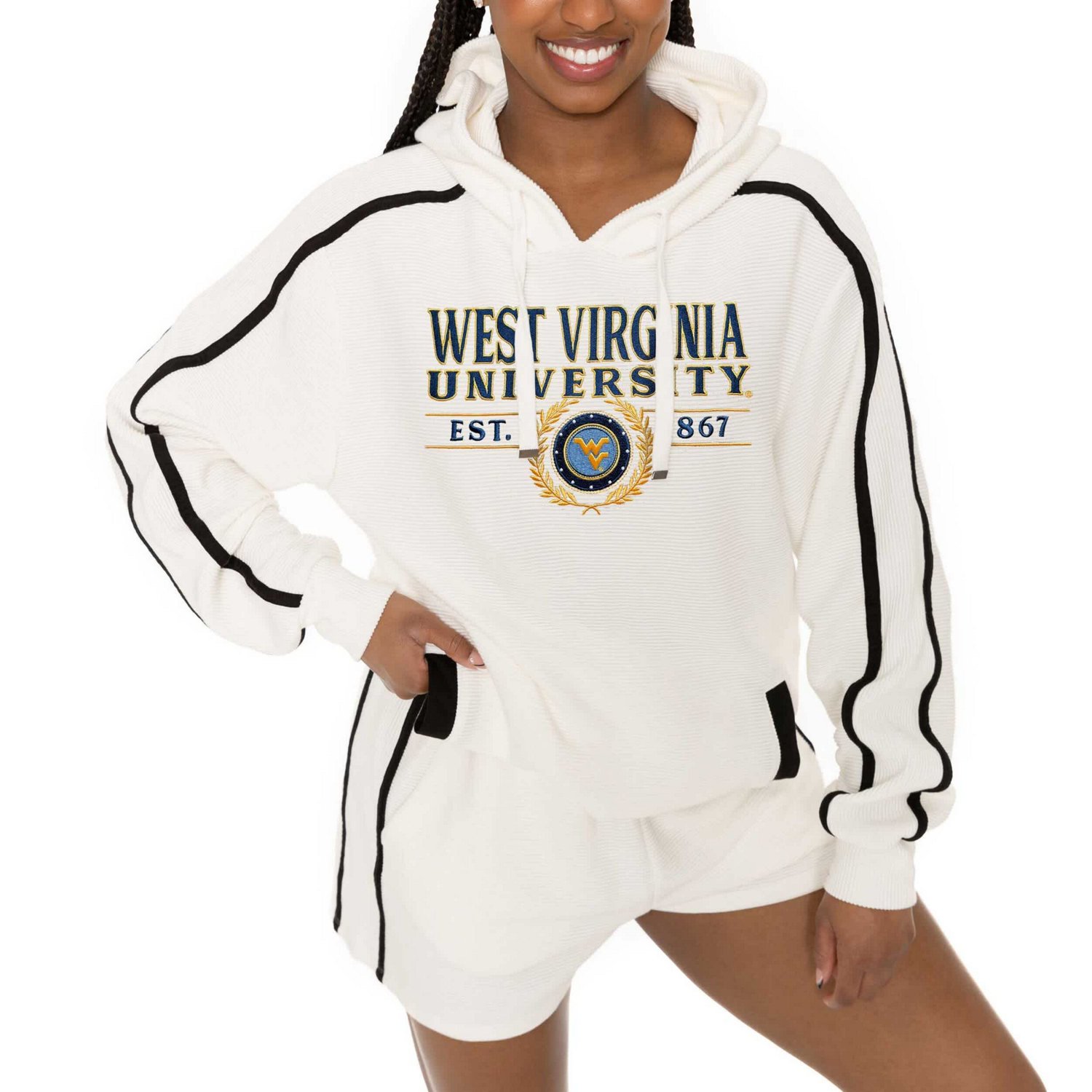 Gameday Couture West Virginia Mountaineers Down Set Go Pullover Hoodie and Shorts Set - view number 3