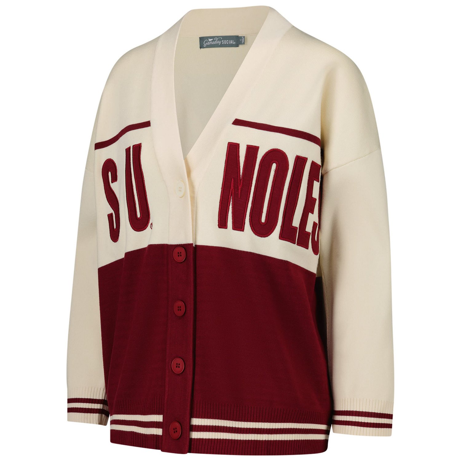 Gameday Social Florida State Seminoles Woven Carley Retro Button-Up Cardigan - view number 2
