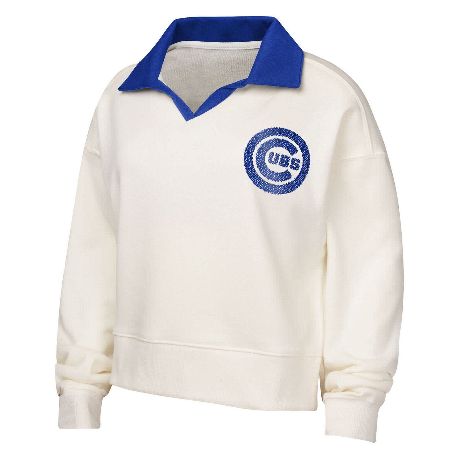 Girls Youth Chicago Cubs Ballpark Hit Collared V-Neck Pullover Sweatshirt - view number 2