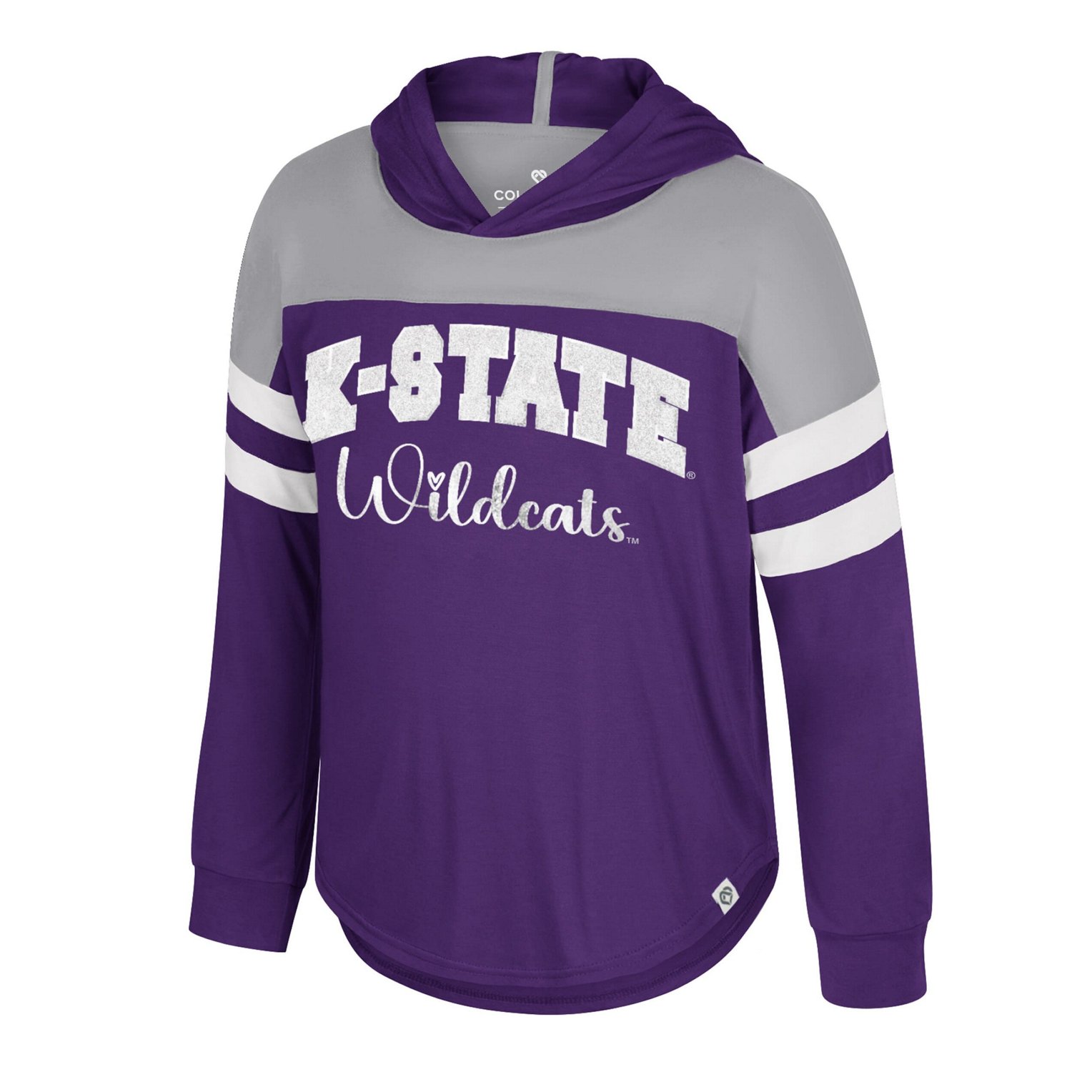 Girls Youth Colosseum Kansas State Wildcats Reflection Hoodie Long Sleeve T-Shirt - view number 2