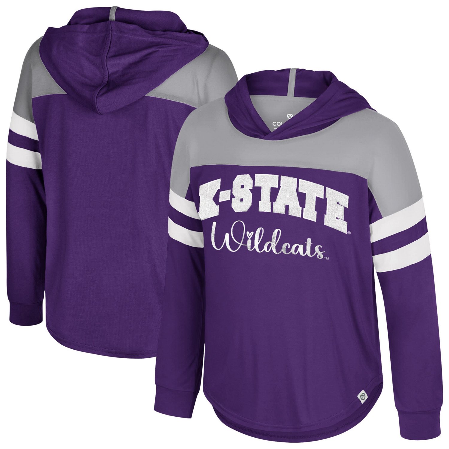 Girls Youth Colosseum Kansas State Wildcats Reflection Hoodie Long Sleeve T-Shirt