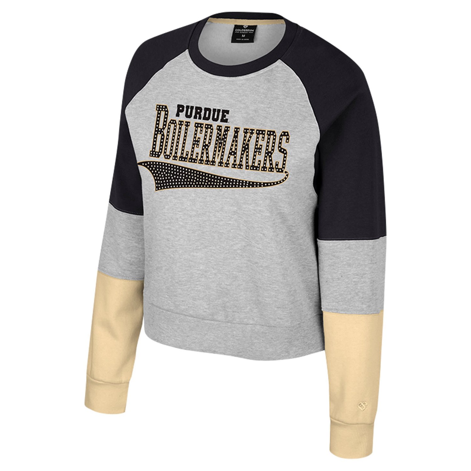 Girls Youth Colosseum Purdue Boilermakers Katinka Rhinestone Pullover Sweatshirt - view number 2