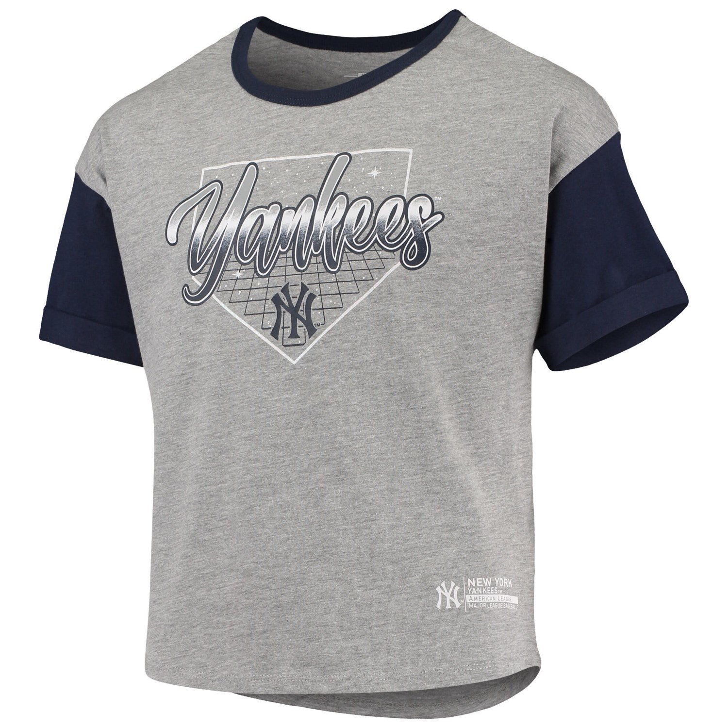 Girls Youth Heathered Gray New York Yankees Bleachers T-Shirt