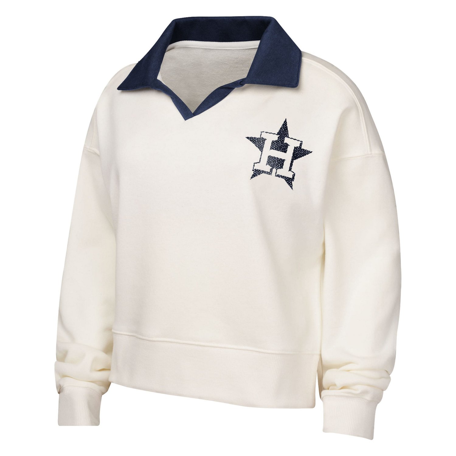 Girls Youth Houston Astros Ballpark Hit Collared V-Neck Pullover Sweatshirt - view number 2