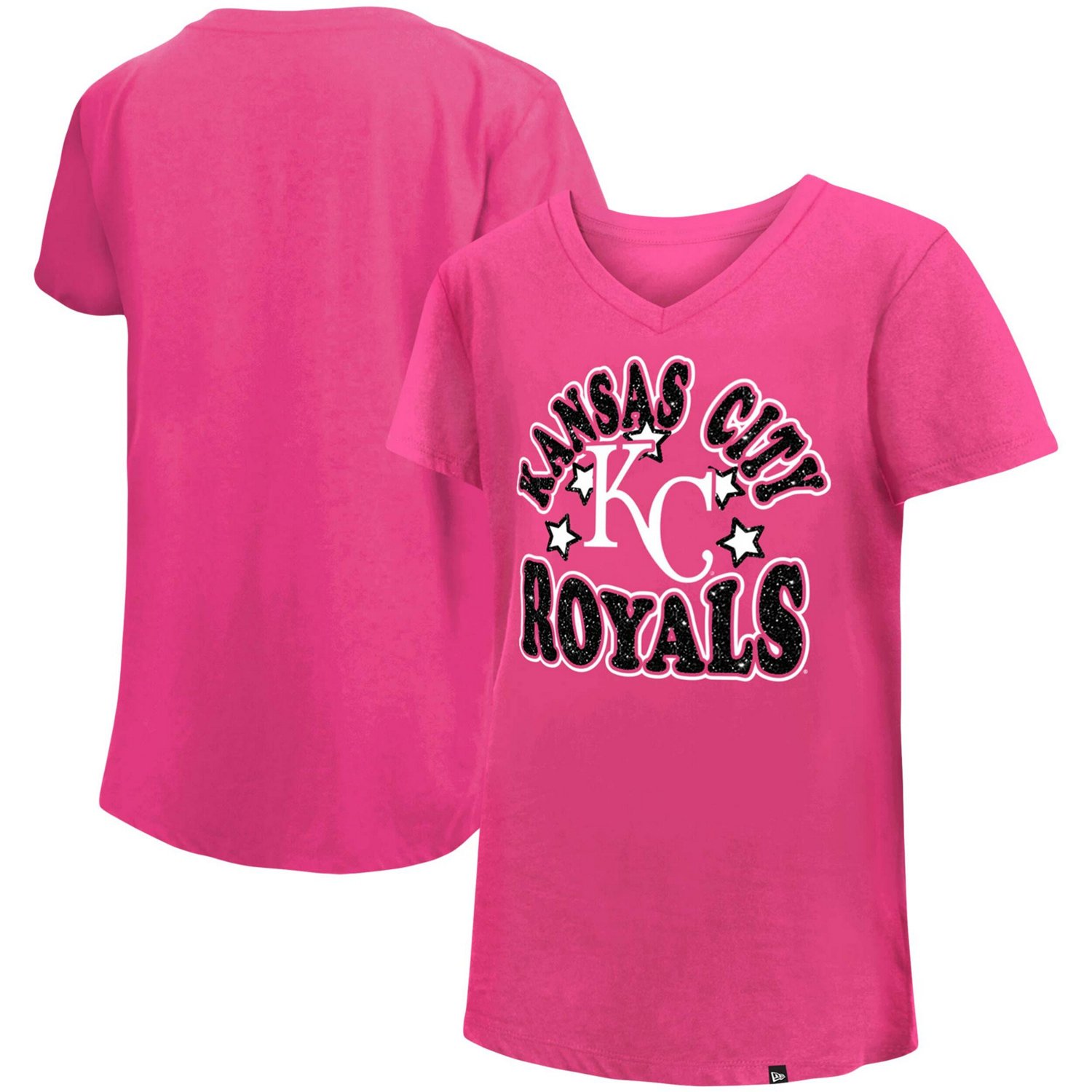 Girls Youth New Era Kansas City Royals Jersey Stars V-Neck T-Shirt - view number 1