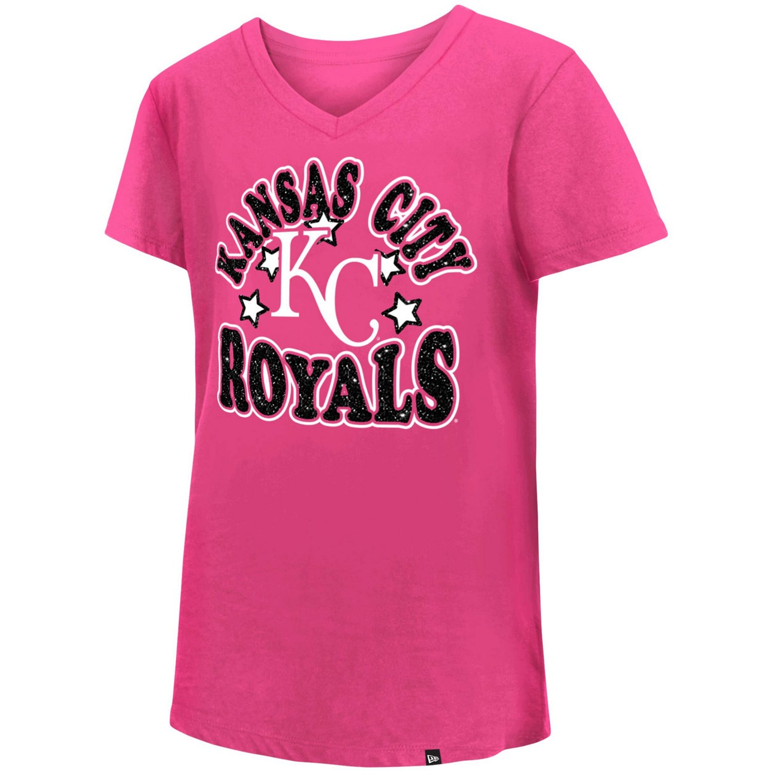 Girls Youth New Era Kansas City Royals Jersey Stars V-Neck T-Shirt - view number 2