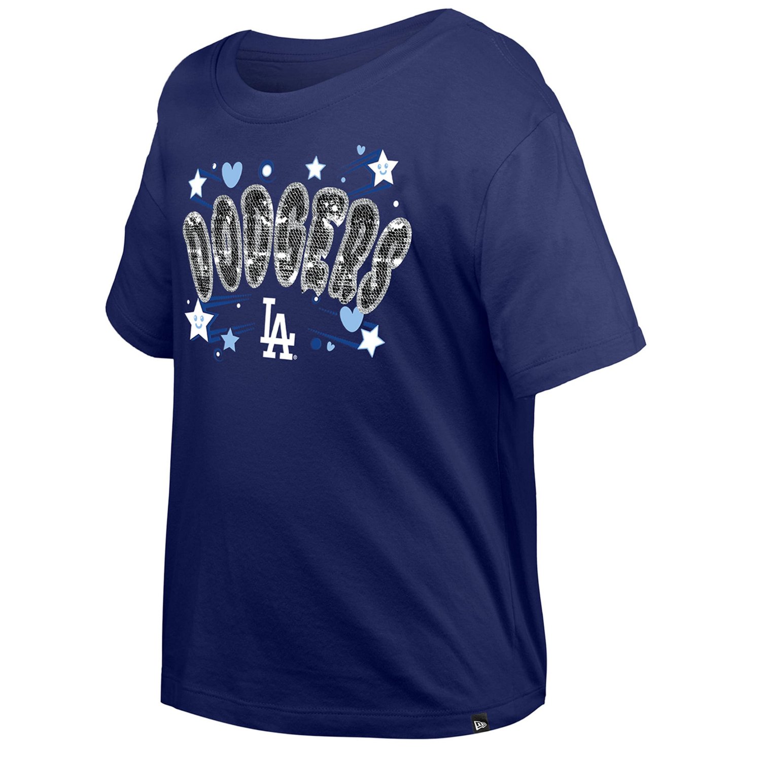 Girls Youth New Era Light Los Angeles Dodgers Flip Sequin Team T-Shirt - view number 2
