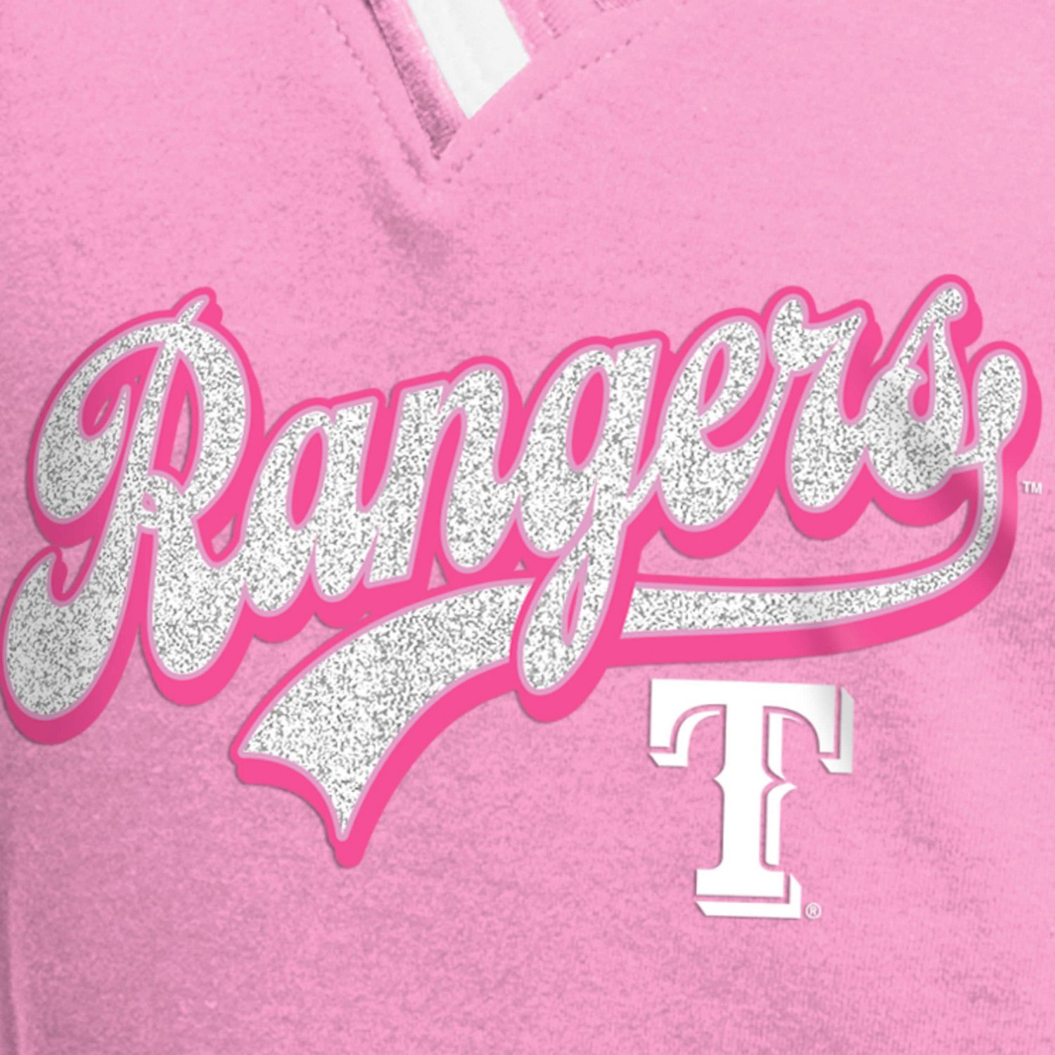 Girls Youth New Era Texas Rangers Mommy  Me Raglan V-Neck T-Shirt - view number 4