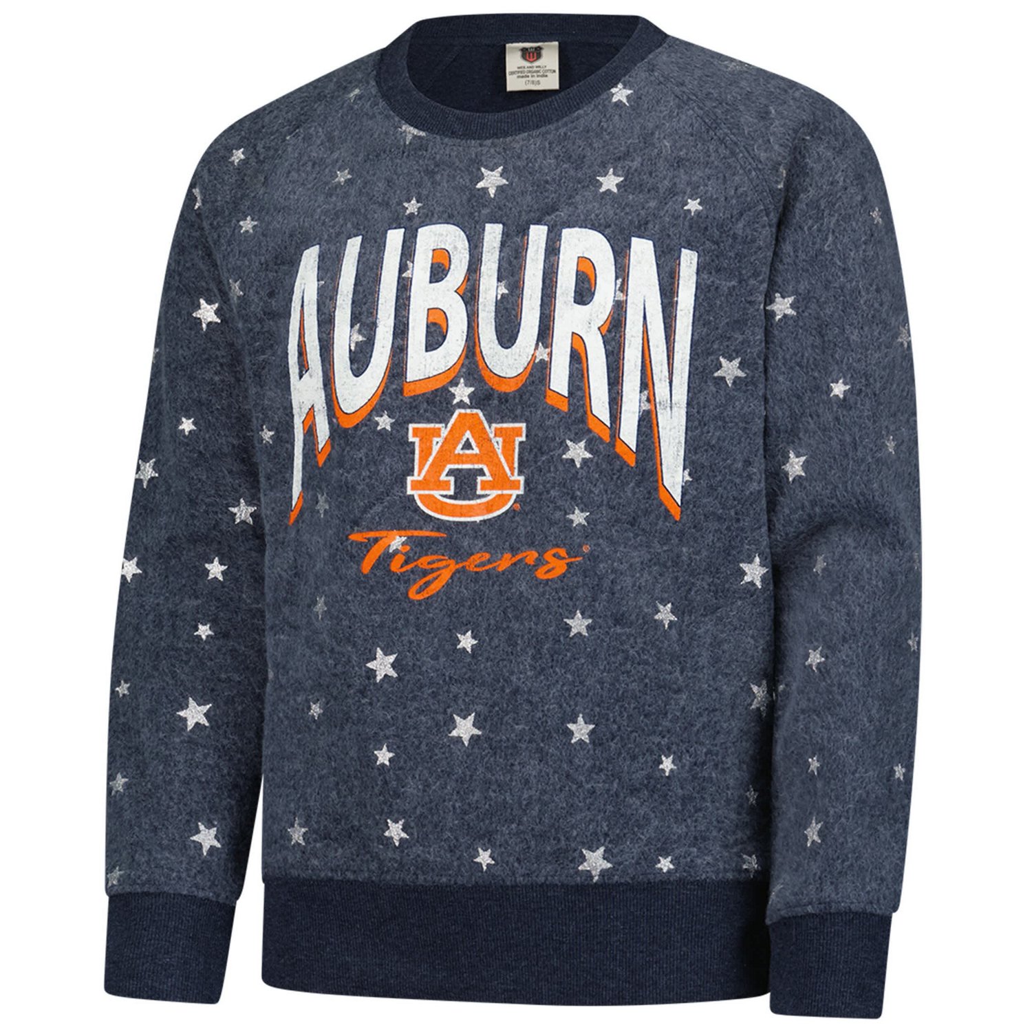 Girls Youth Wes  Willy Auburn Tigers Shimmer Star Reverse Sweatshirt - view number 2