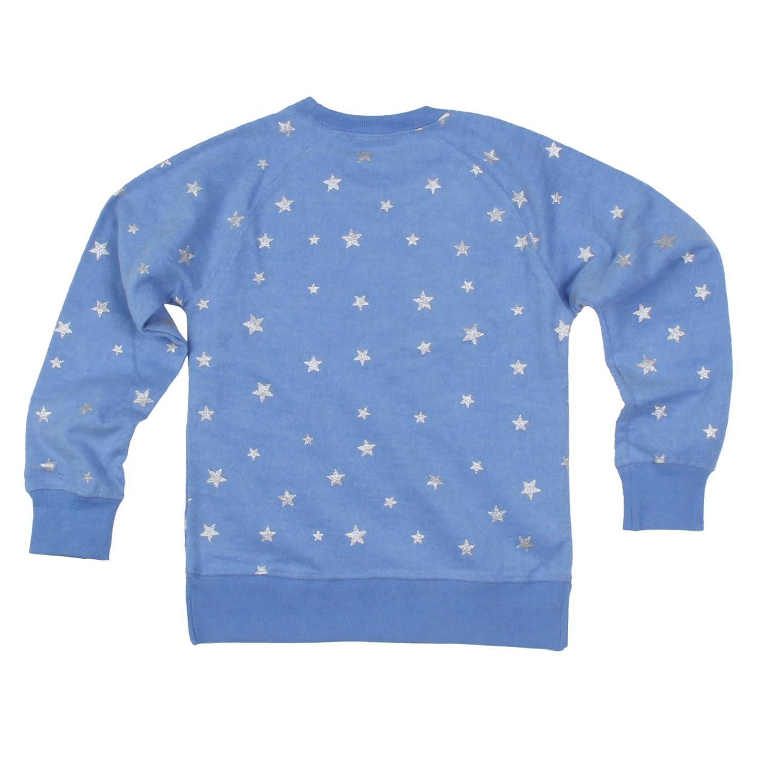 Girls Youth Wes  Willy Light North Carolina Tar Heels Shimmer Star Reverse Sweatshirt - view number 2