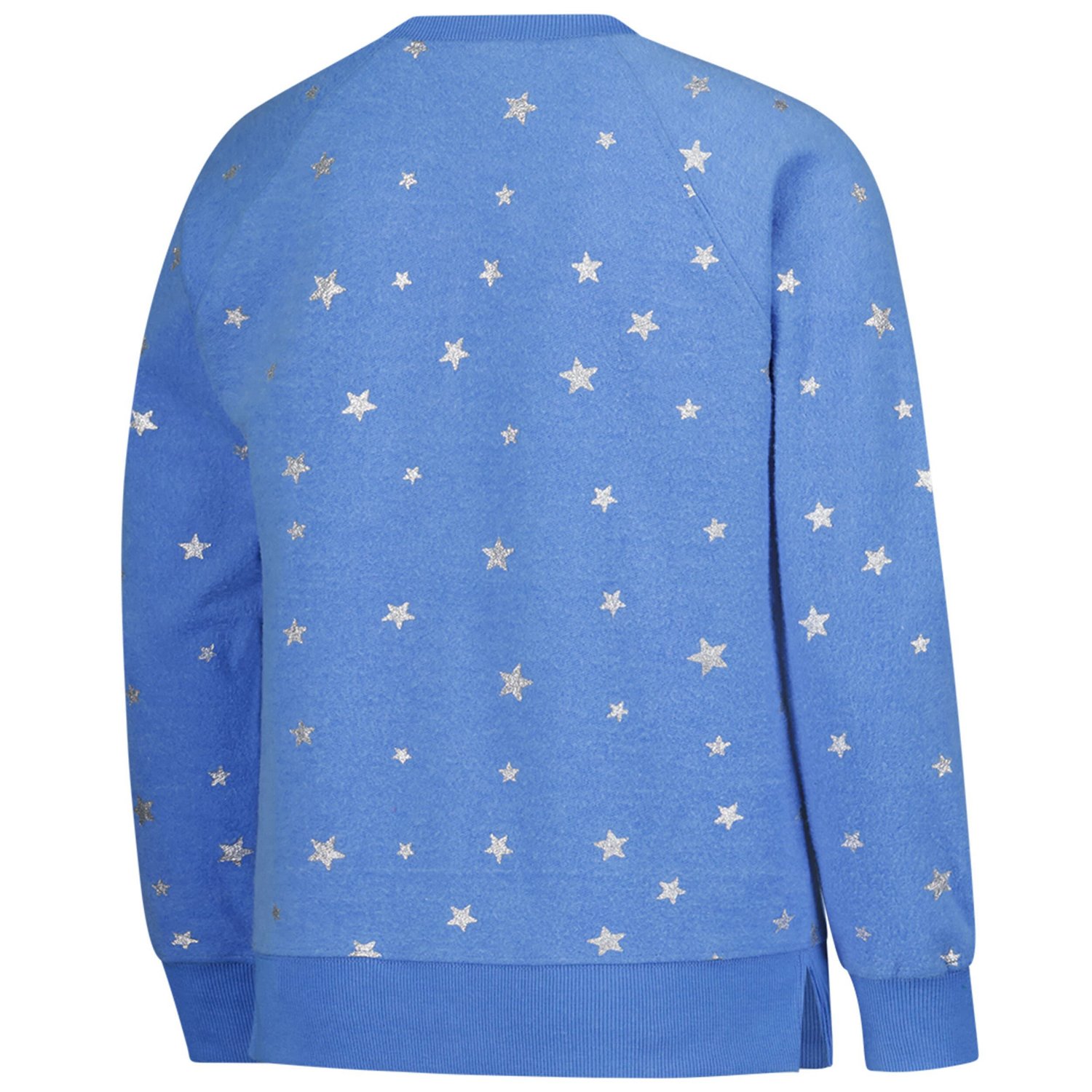 Girls Youth Wes  Willy Light North Carolina Tar Heels Shimmer Star Reverse Sweatshirt - view number 3