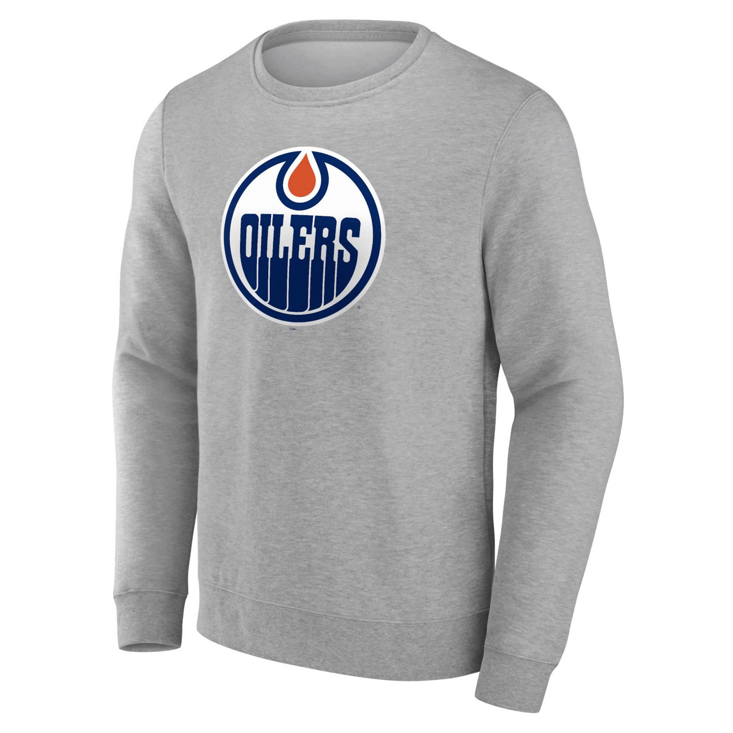 Gray Edmonton Oilers Primary Logo Fleece Pullover Sweatshirt - view number 2