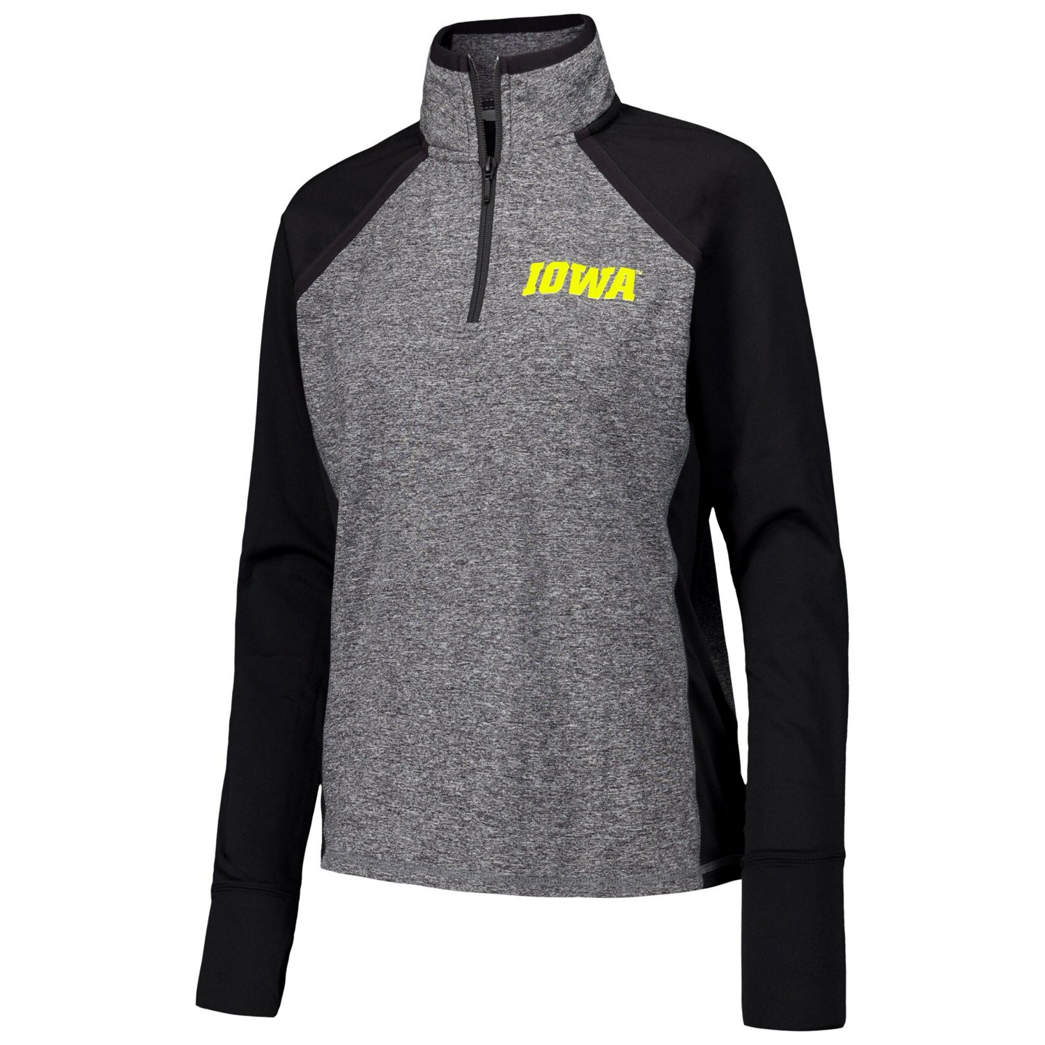 Heather Gray Iowa Hawkeyes Finalist Raglan Quarter-Zip Jacket - view number 2