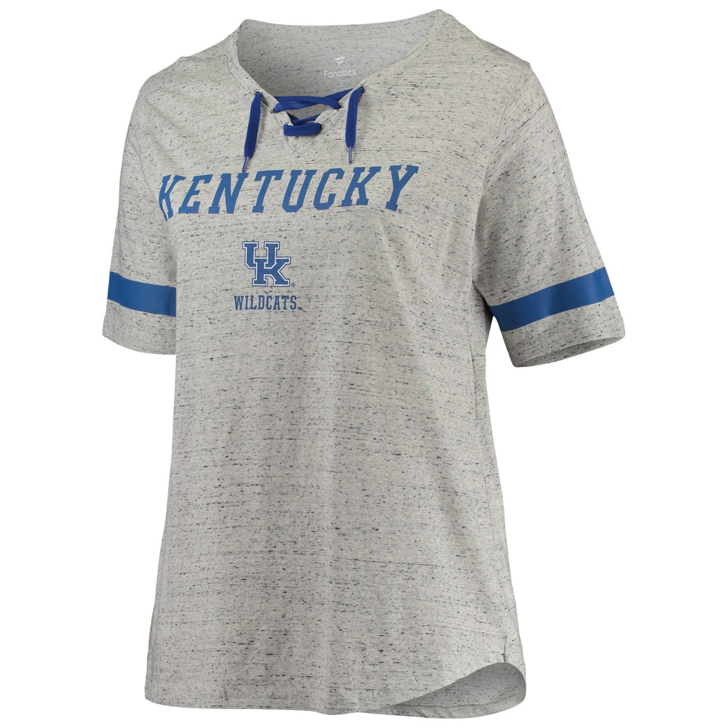 Heathered Gray Kentucky Wildcats Plus Size Lace-Up V-Neck T-Shirt - view number 2