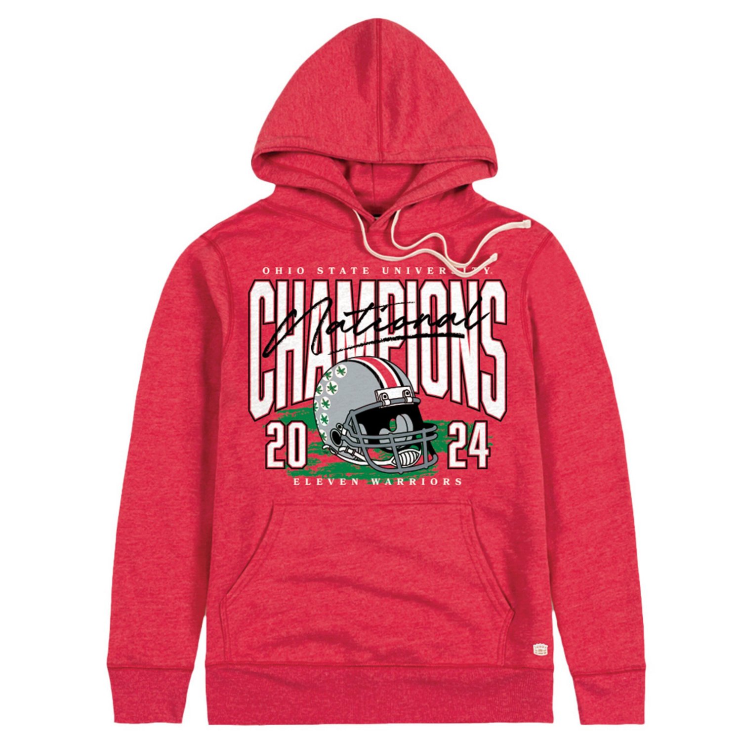 Homefield Ohio State Buckeyes College Football Playoff 2024 National Champions Tri-Blend Helmet Pullover Hoodie