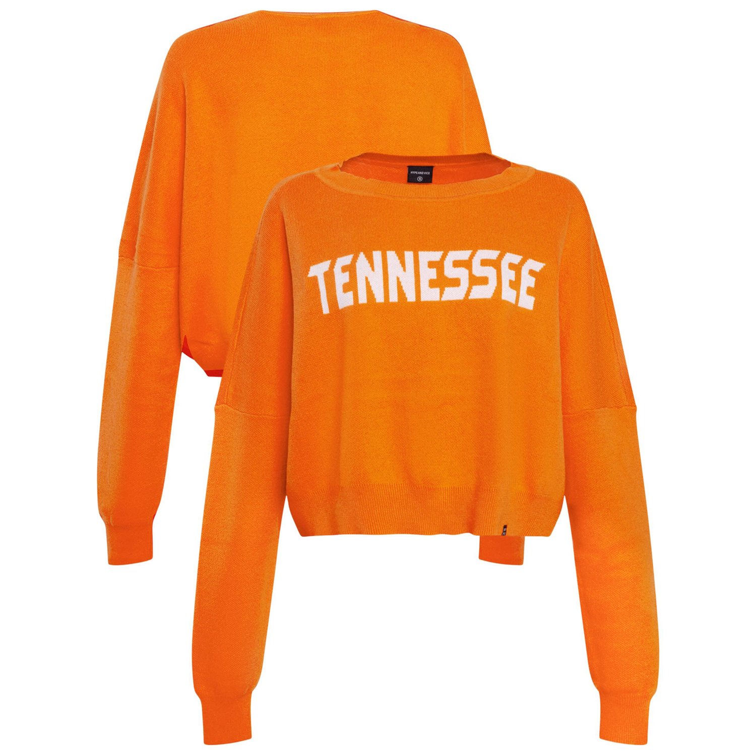 Hype and Vice Tennessee Volunteers Oversized Cropped Ivy Knit Pullover Sweater