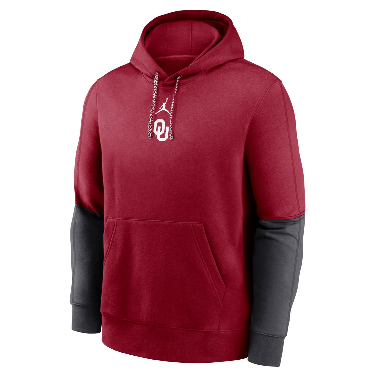 Jordan Brand Crimson Oklahoma Sooners 2024 Sideline Club Pullover Hoodie - view number 2