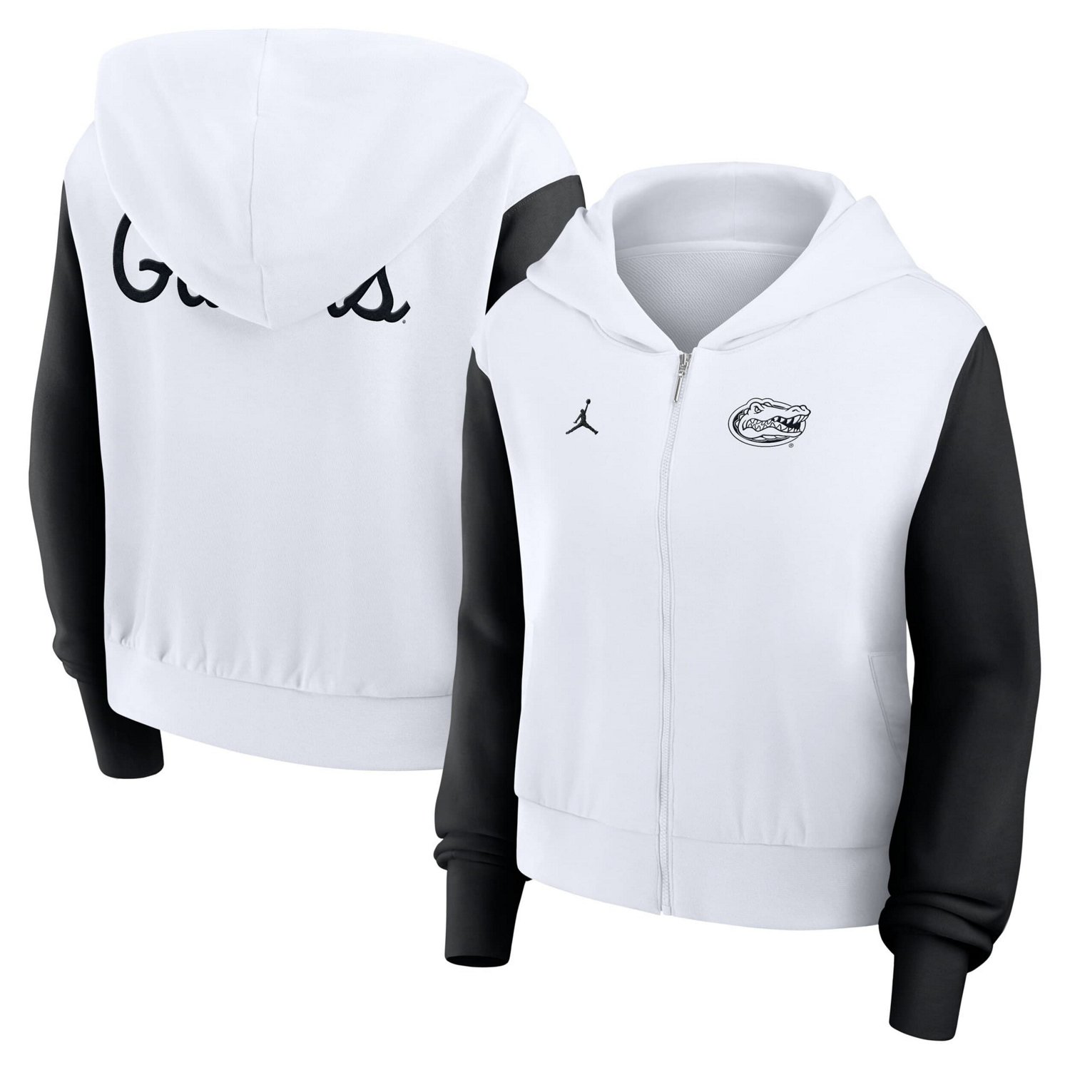 Jordan Brand Florida Gators Cropped Athletic Prep Color Block Script Full-Zip Hoodie