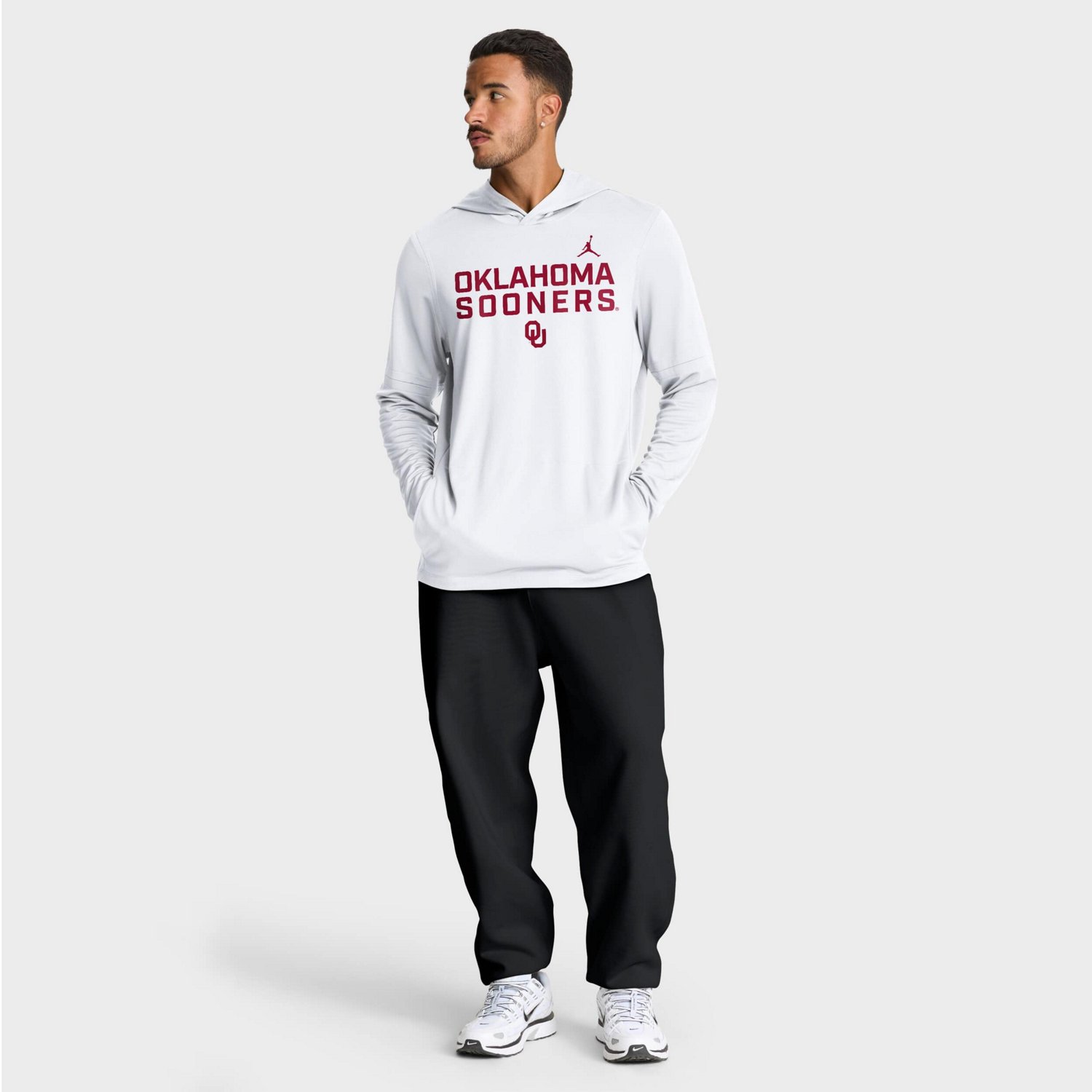 Jordan Brand Oklahoma Sooners 2025 Sideline Dri-FIT Long Sleeve Hoodie T-Shirt - view number 3