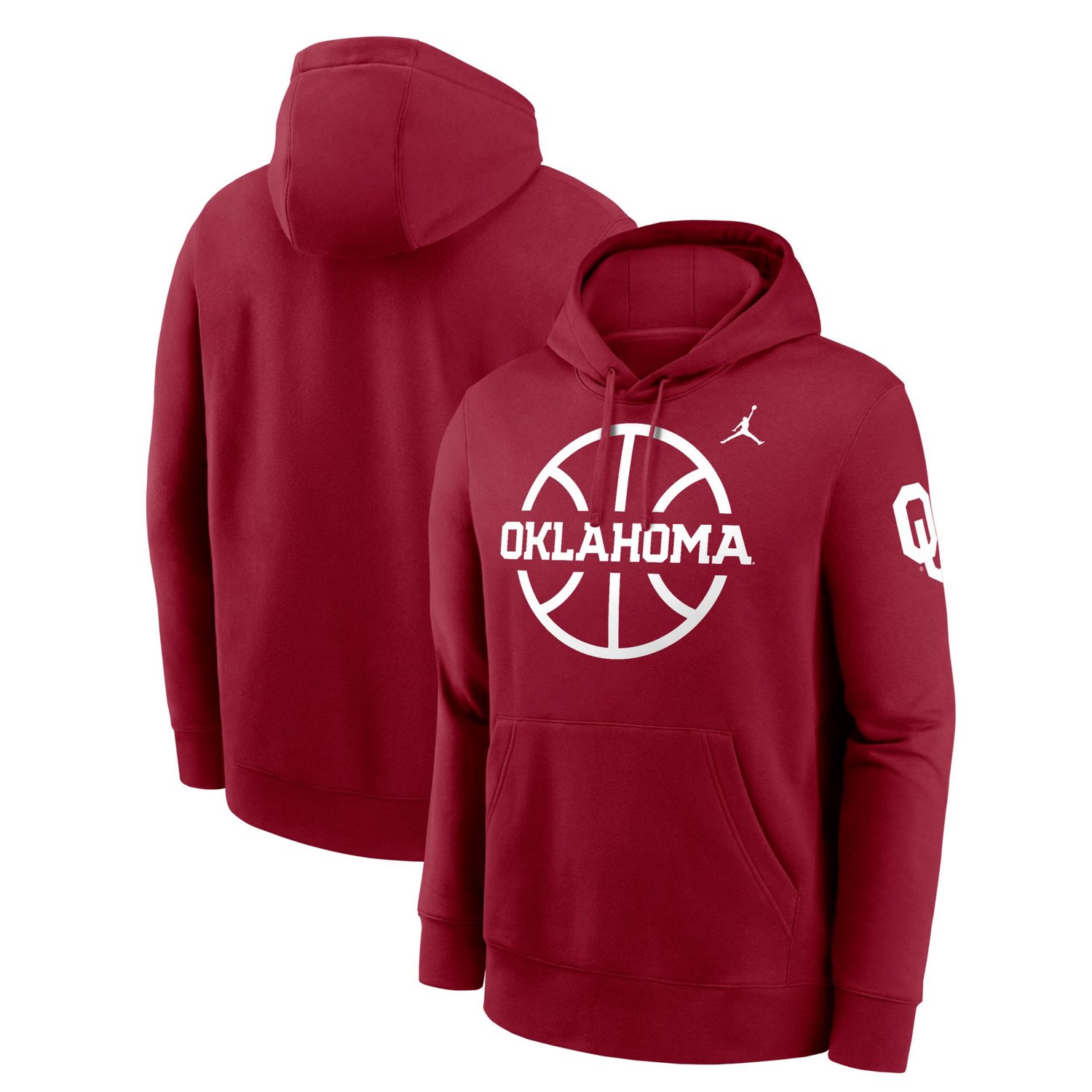 Jordan Brand Oklahoma Sooners Basketball Icon Club Fleece Pullover Hoodie                                                        - view number 1