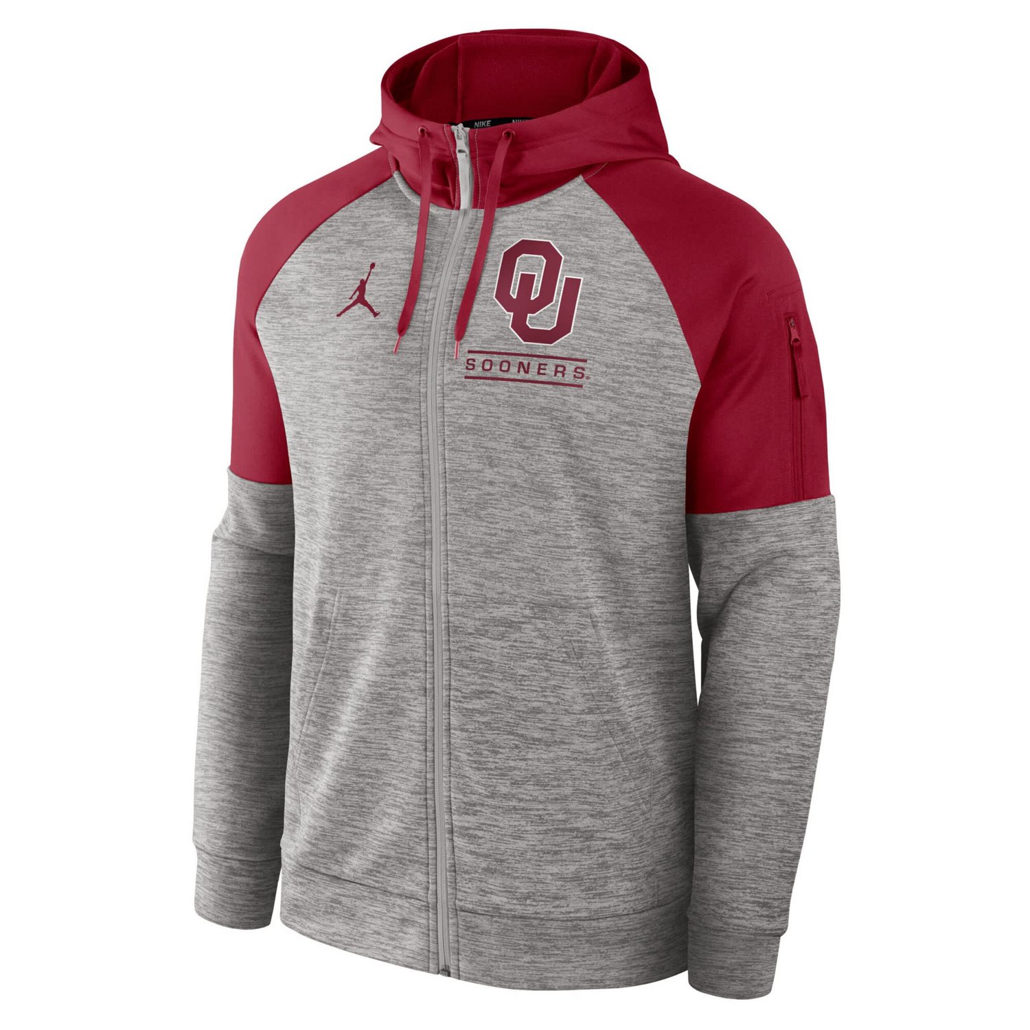 Jordan Brand Oklahoma Sooners Fitness Raglan Performance Full-Zip Hoodie                                                         - view number 2