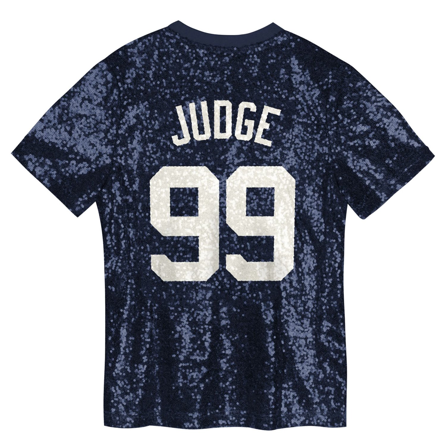 Juniors Aaron Judge New York Yankees Name  Number Sequin V-Neck Top - view number 3