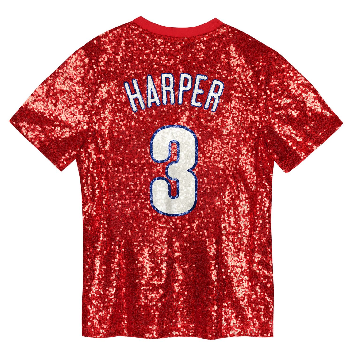 Juniors Bryce Harper Philadelphia Phillies Name  Number Sequin V-Neck Top - view number 3