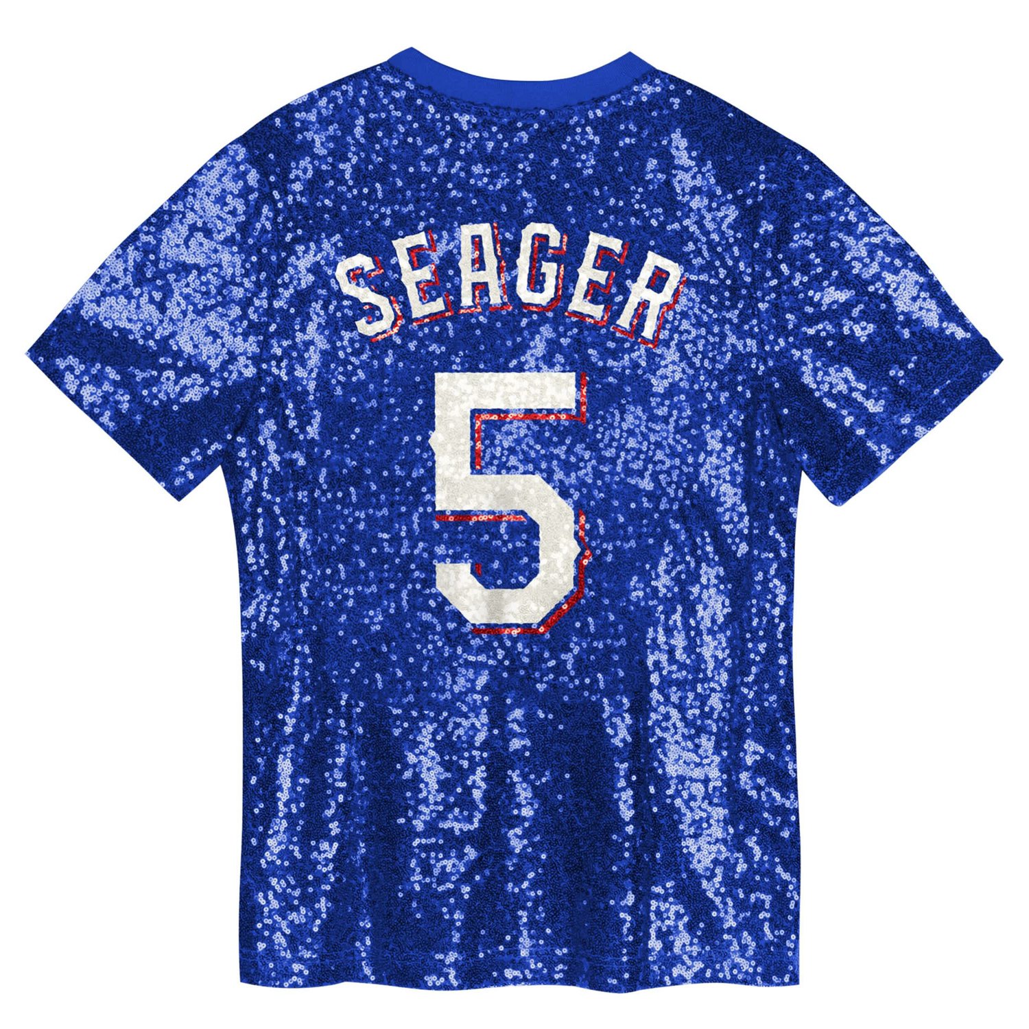 Juniors Corey Seager Texas Rangers Name  Number Sequin V-Neck Top - view number 3