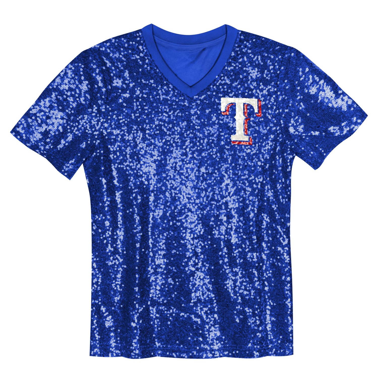 Juniors Corey Seager Texas Rangers Name  Number Sequin V-Neck Top - view number 2