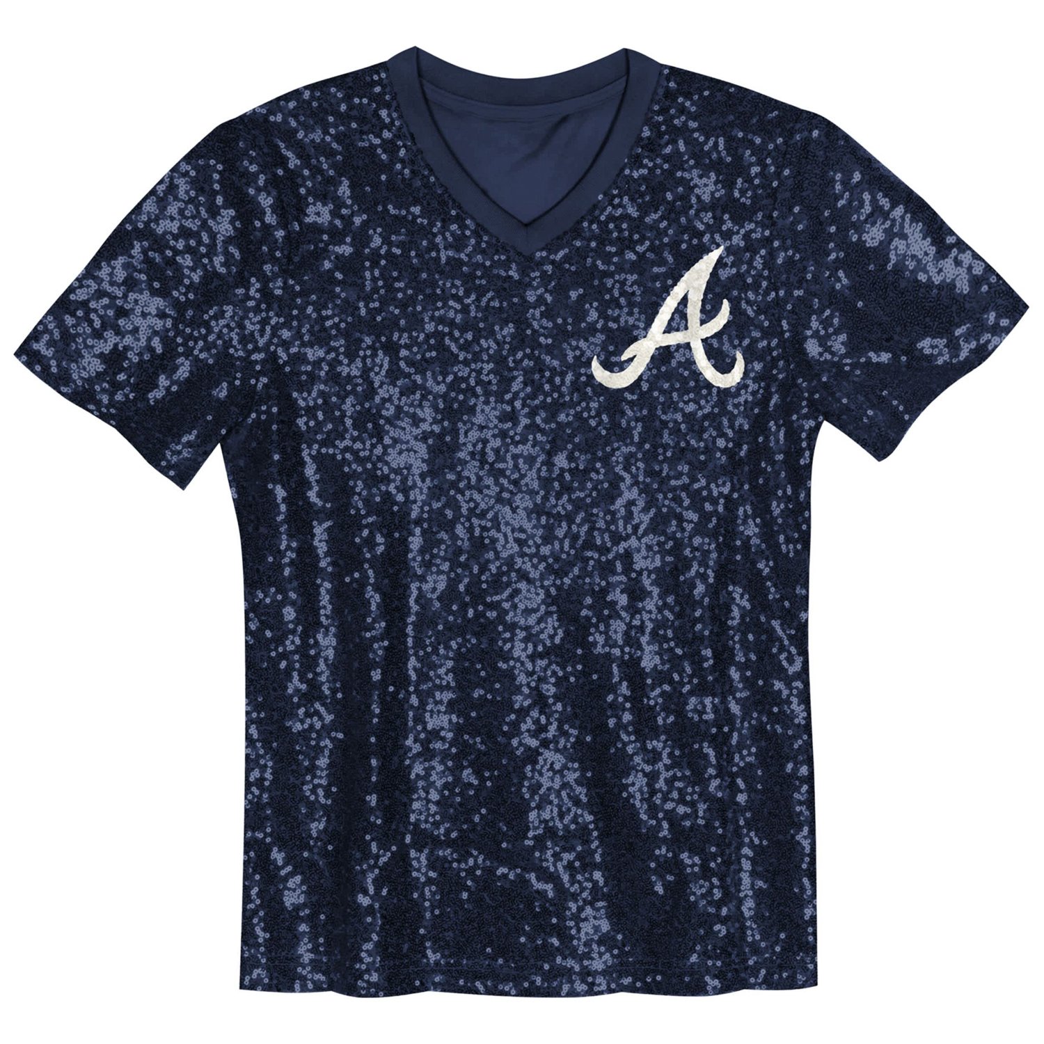 Juniors Ronald Acua Jr Atlanta Braves Name  Number Sequin V-Neck Top