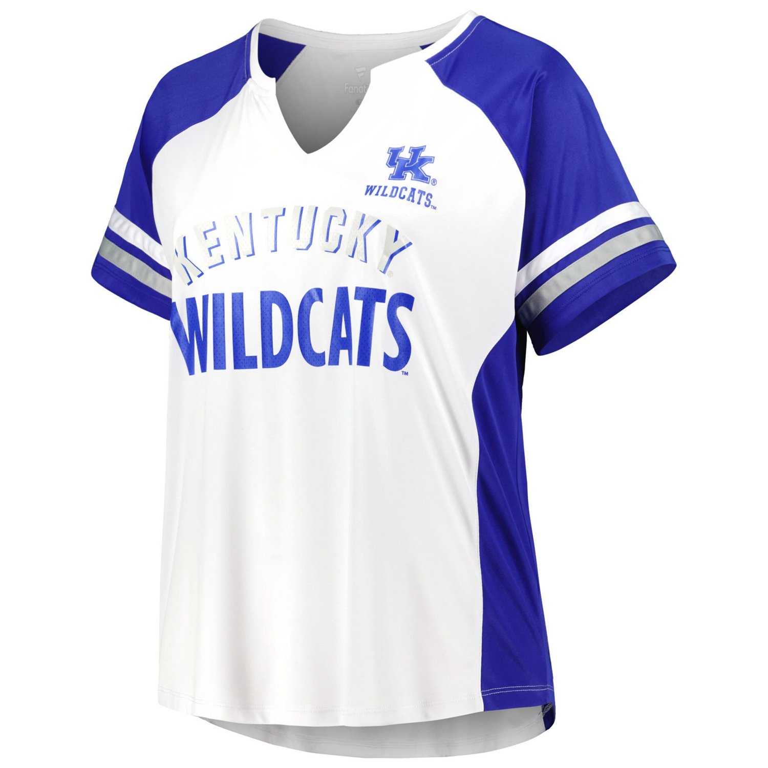 Kentucky Wildcats Plus Size Stripe Raglan Notch Neck T-Shirt - view number 2