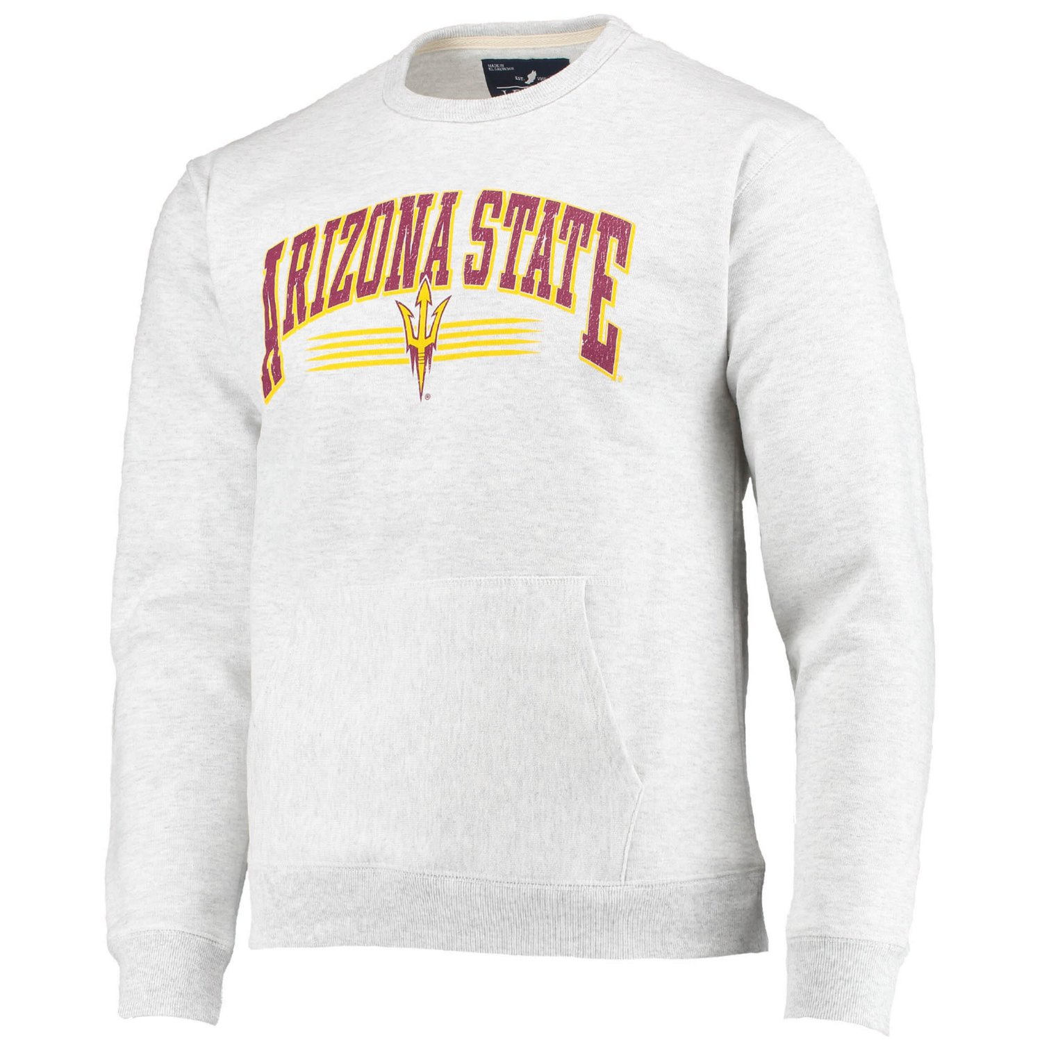 League Collegiate Wear Heathered Gray Arizona State Sun Devils Upperclassman Pocket Pullover Sweatshirt - view number 2