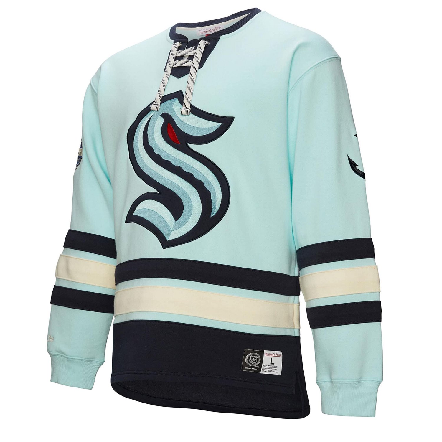 Light Seattle Kraken Heritage Lace-Up Pullover Sweatshirt - view number 2