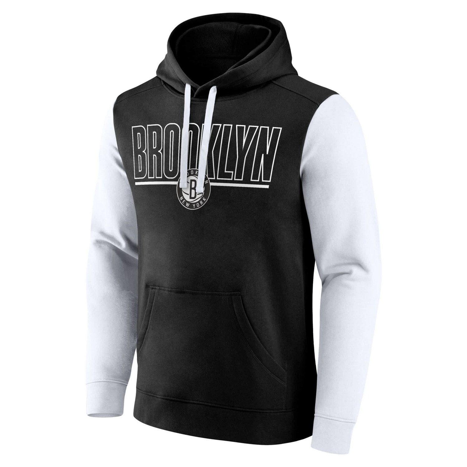 Logo Athletic Brooklyn Nets Outline Colorblock Pullover Hoodie - view number 2