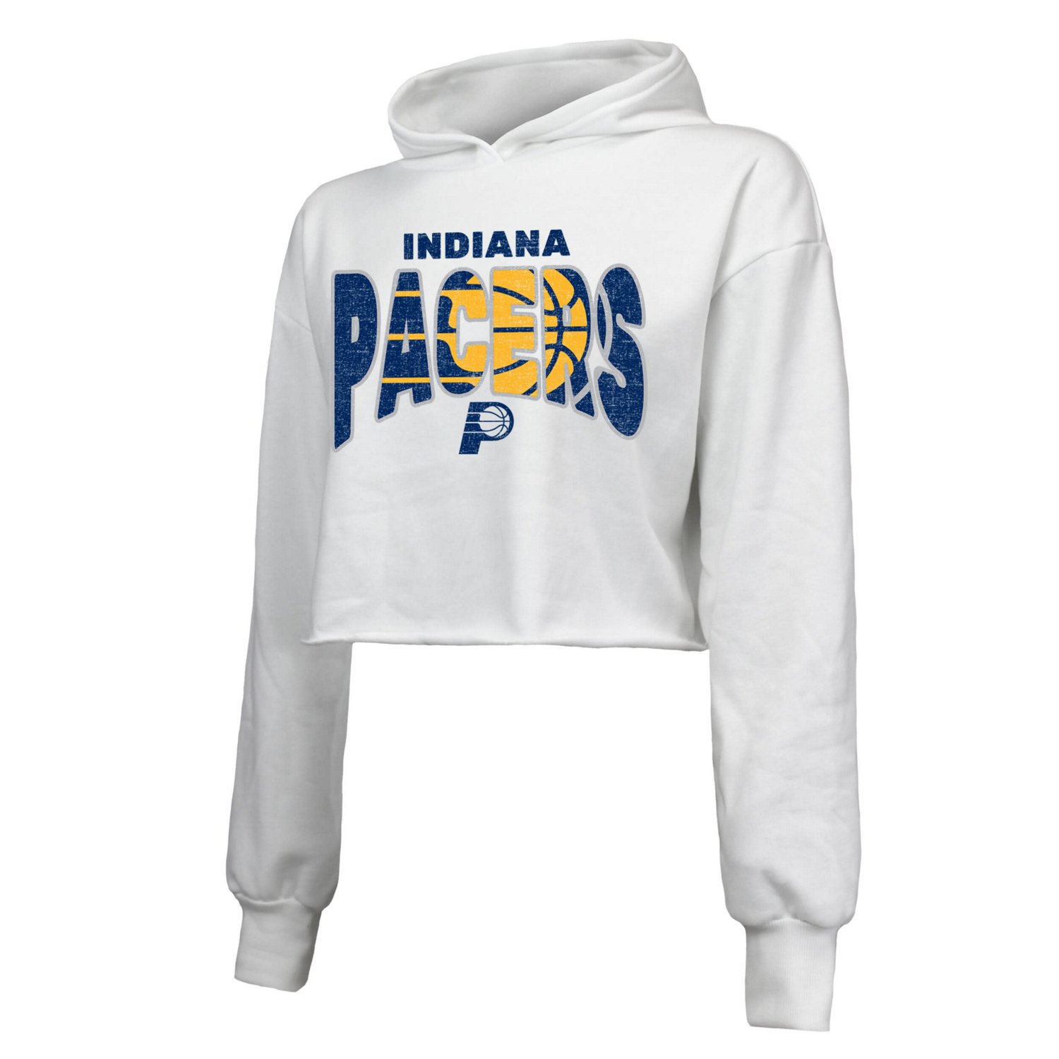 Majestic Threads Indiana Pacers Tri-Blend Cropped Pullover Hoodie - view number 2