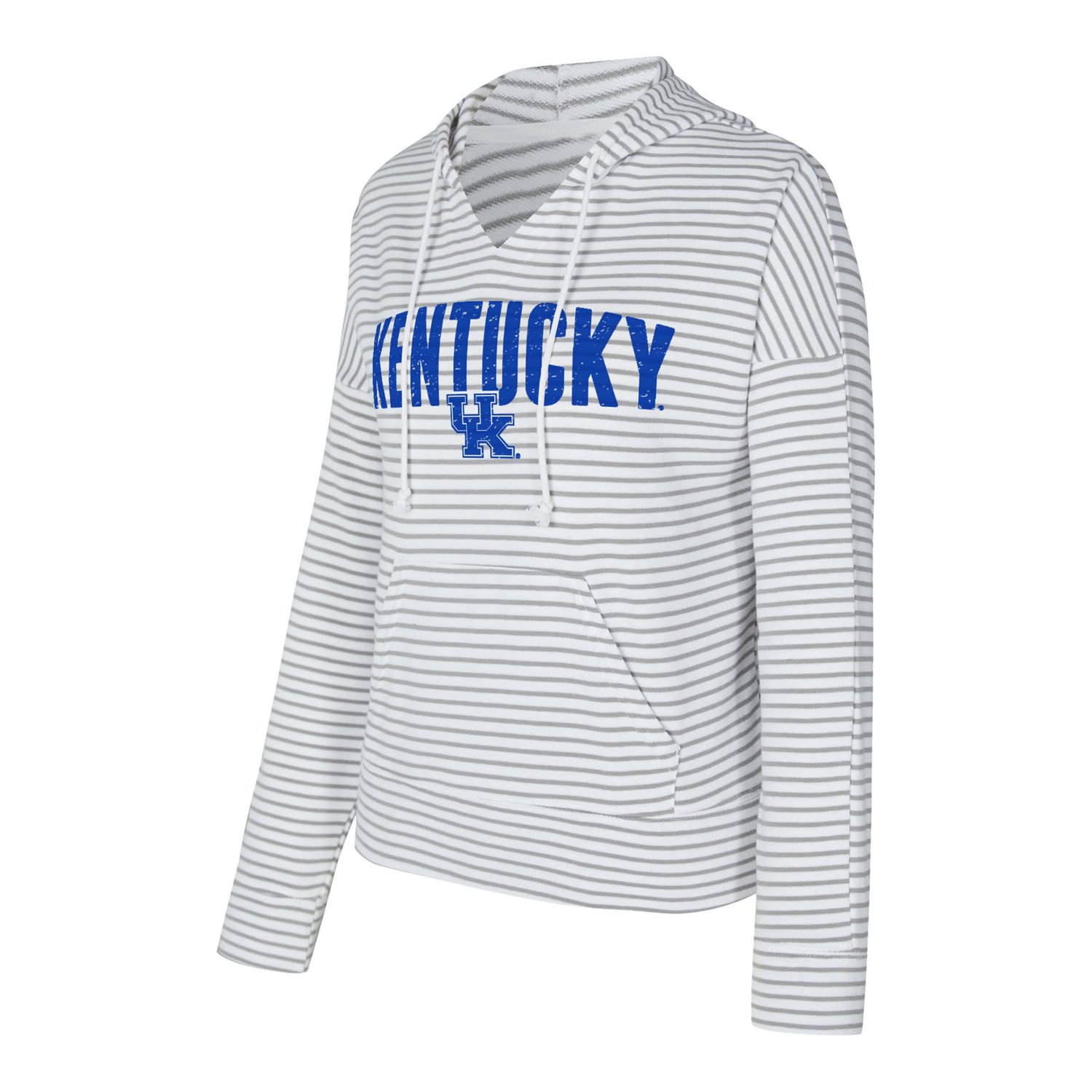 Men's Concepts Sport Gray Kentucky Wildcats French Terry Striped V-Neck Pullover Hoodie - view number 2