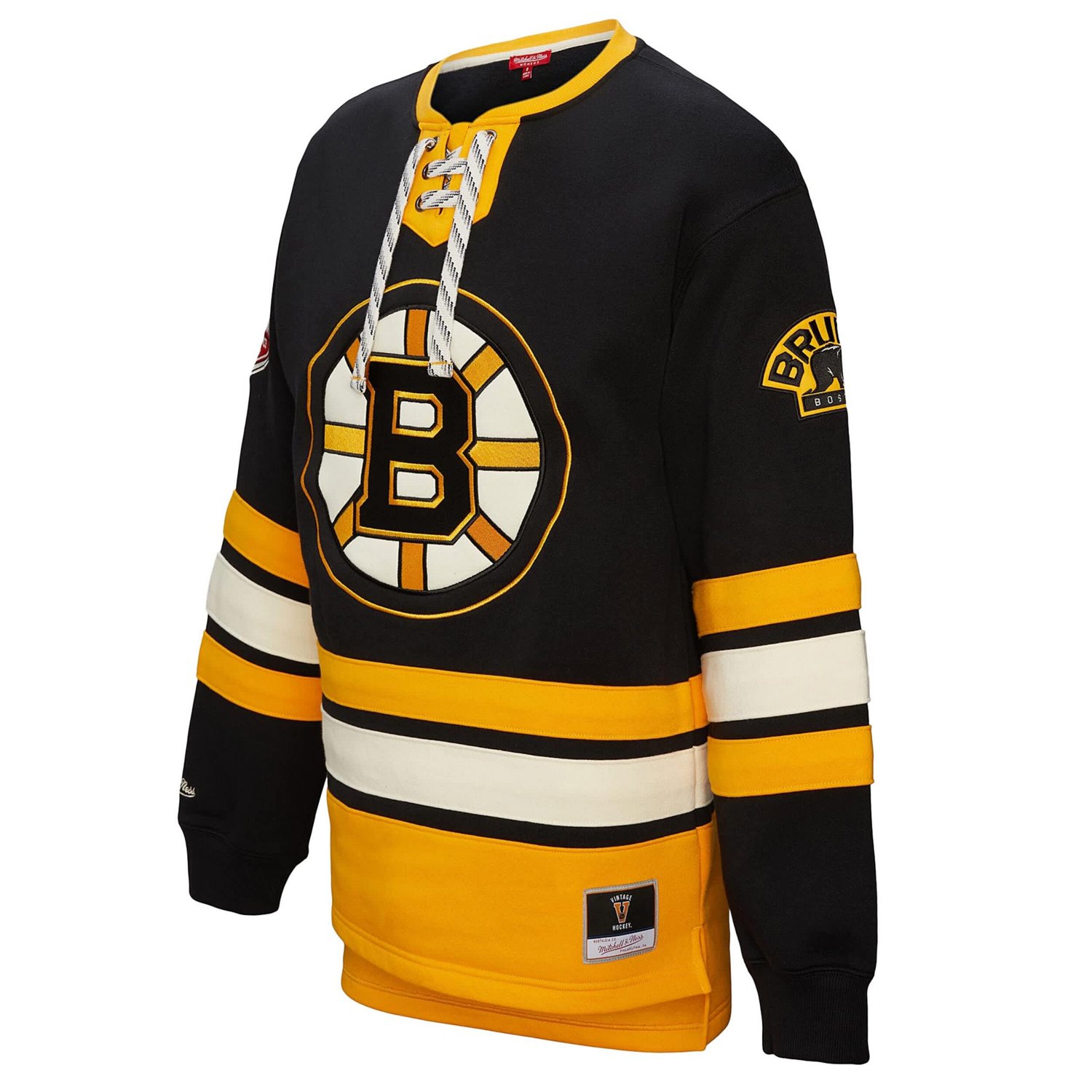 Mitchell  Ness Boston Bruins Heritage Lace-Up Pullover Sweatshirt - view number 2