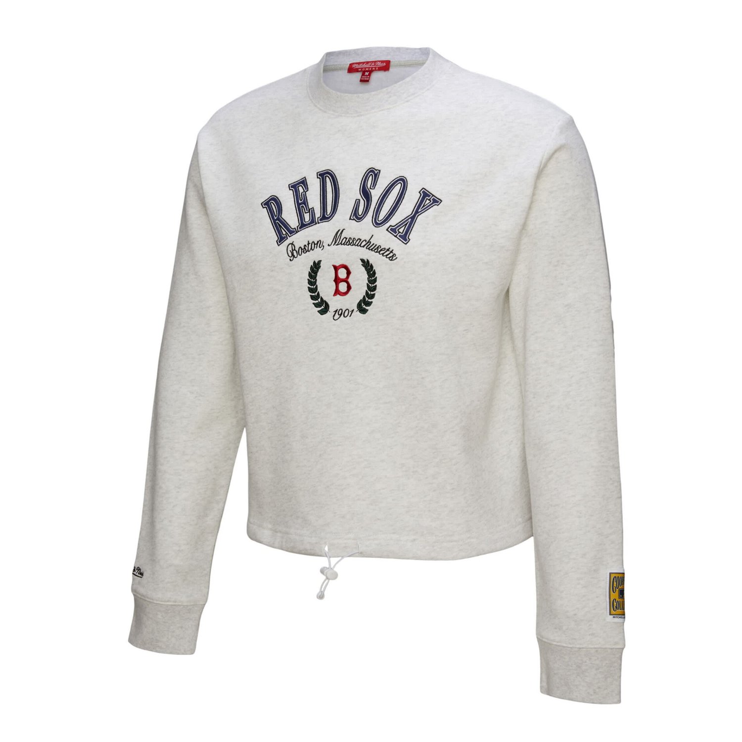 Mitchell  Ness Boston Sox Cropped Toggle Pullover Sweatshirt