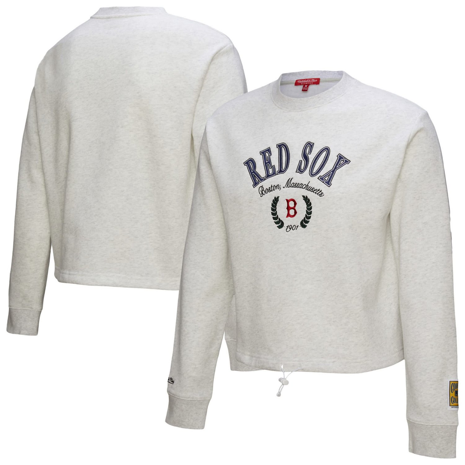 Mitchell  Ness Boston Sox Cropped Toggle Pullover Sweatshirt