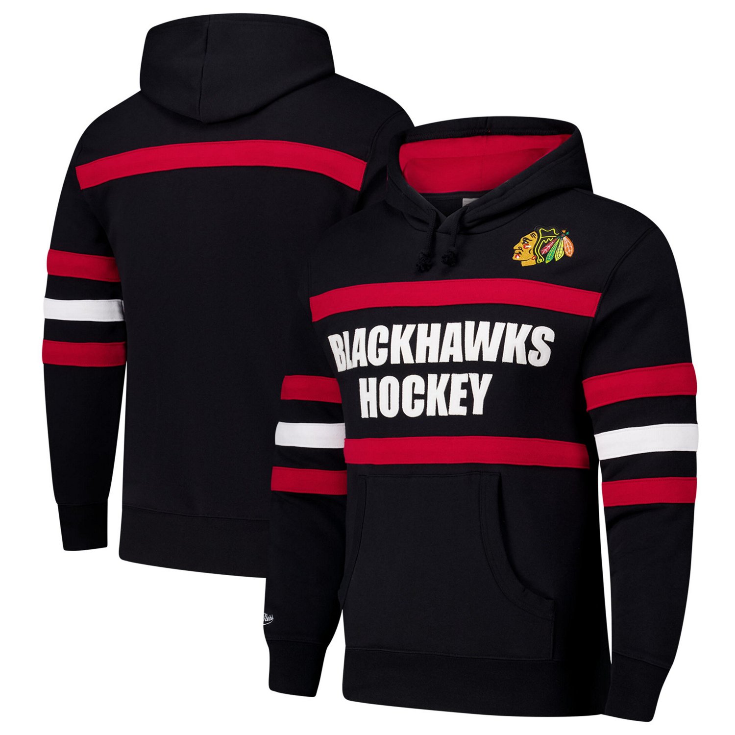 Mitchell  Ness Chicago hawks Head Coach Slogan Pullover Hoodie