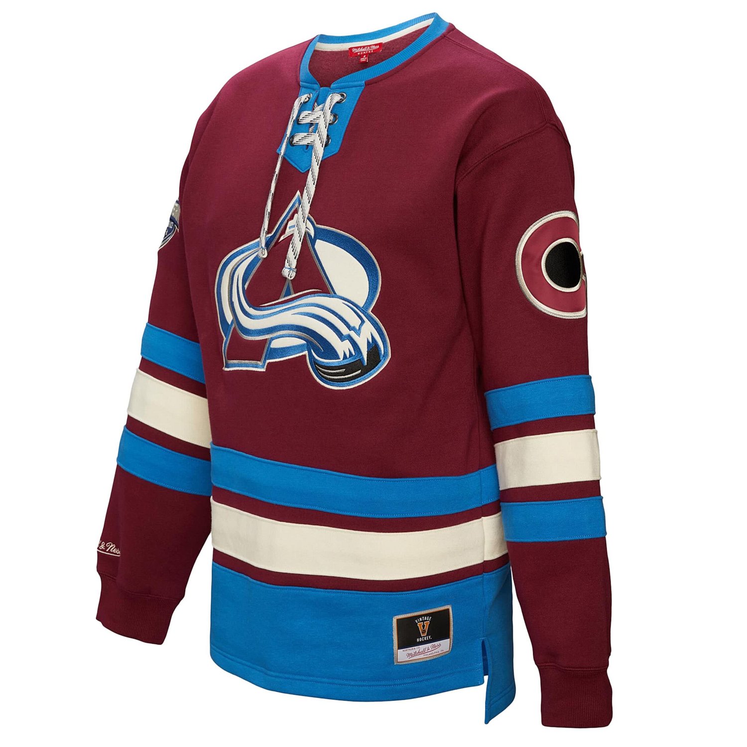 Mitchell  Ness Colorado Avalanche Heritage Lace-Up Pullover Sweatshirt - view number 2
