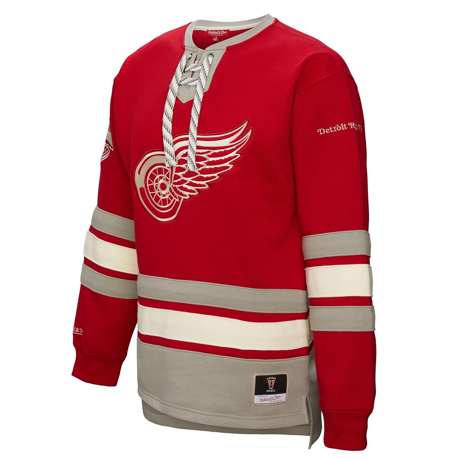 Mitchell  Ness Detroit Wings Heritage Lace-Up Pullover Sweatshirt - view number 2